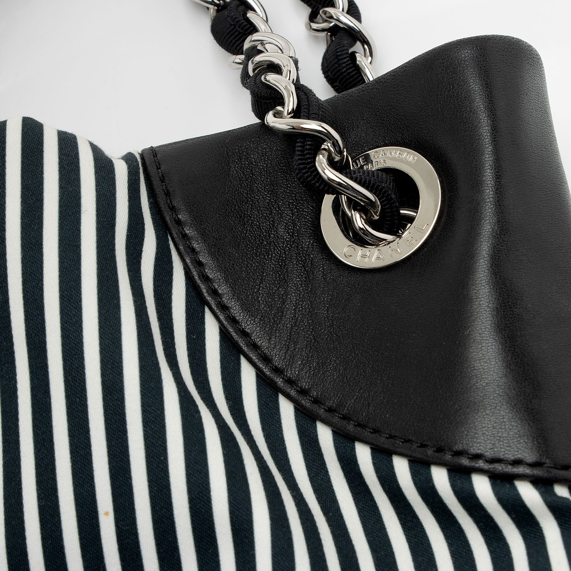 Chanel Striped Canvas Rialto Shoulder Bag (SHF-BaPjh9)