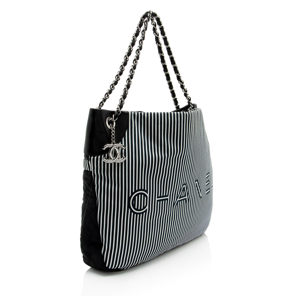 Chanel Striped Canvas Rialto Shoulder Bag (SHF-BaPjh9)