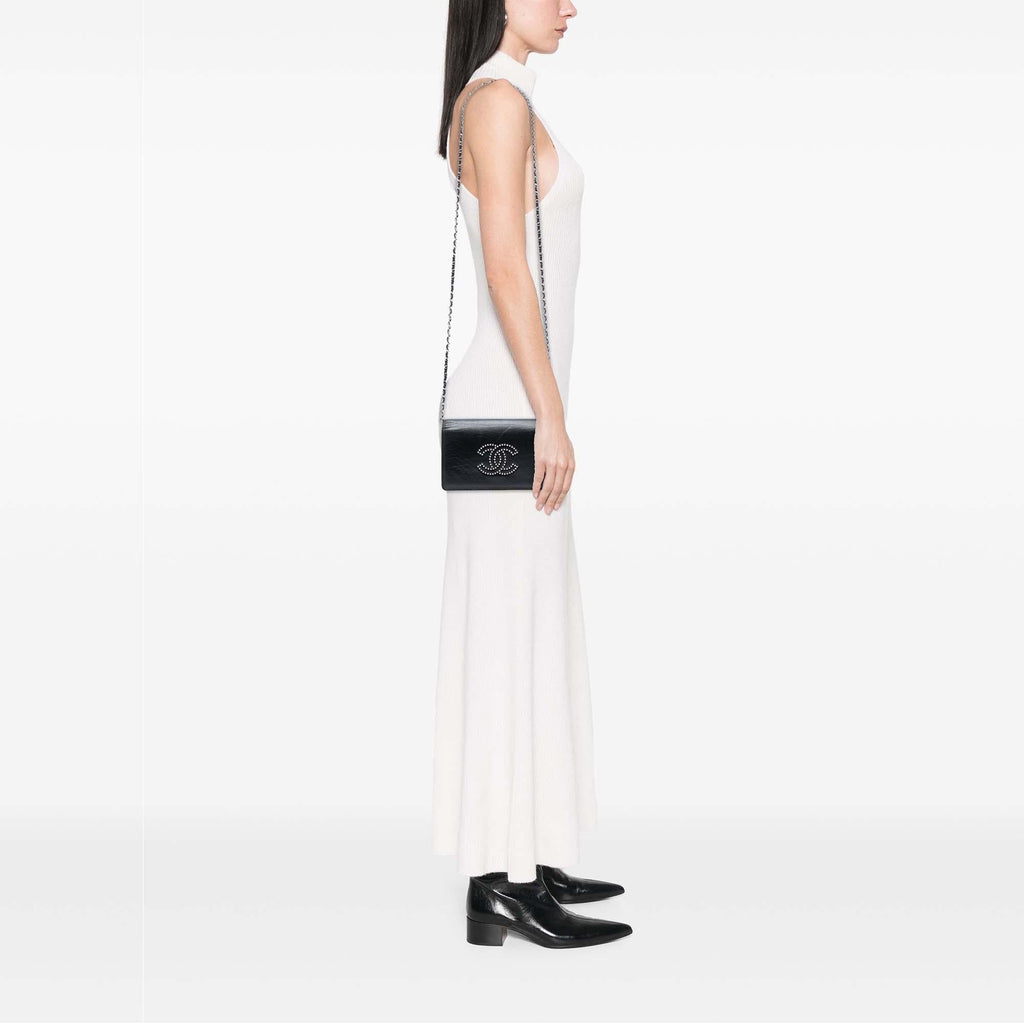 Chanel Studded Lambskin CC Wallet on Chain