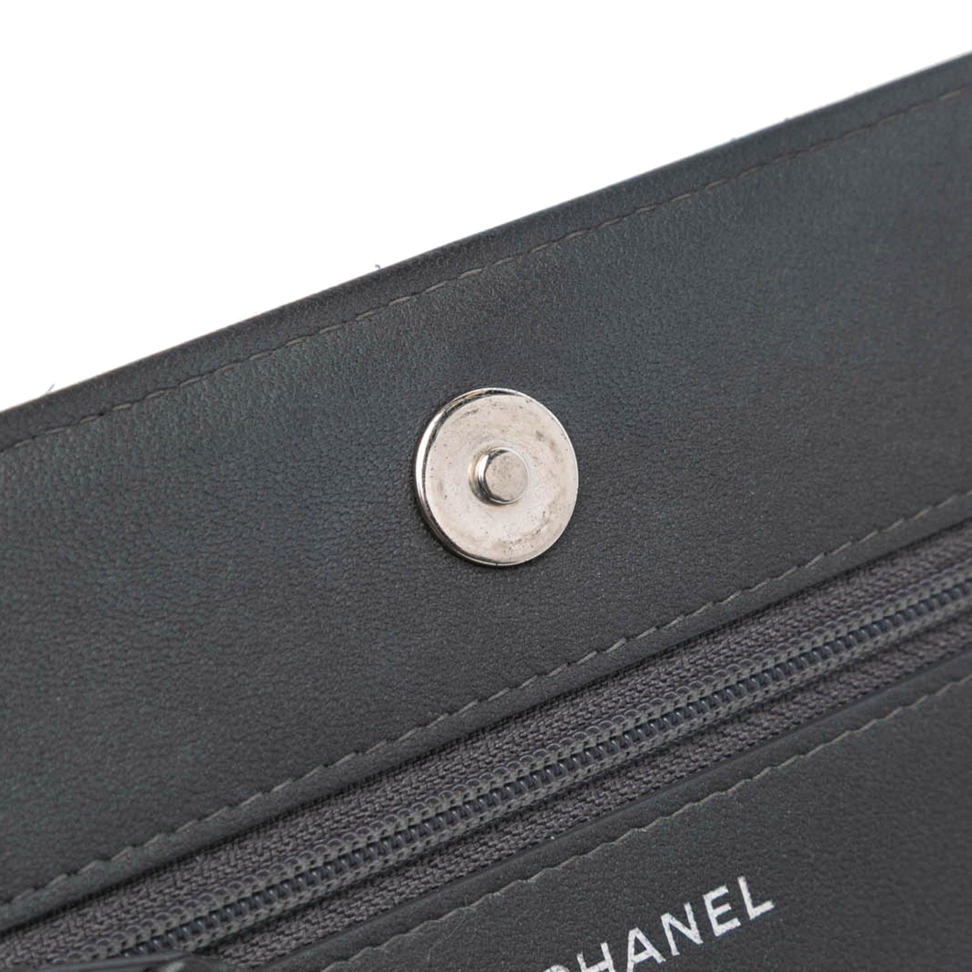 Chanel Studded Lambskin Camellia Wallet On Chain