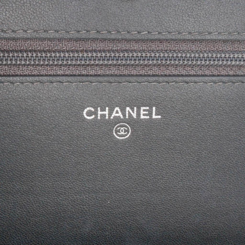 Chanel Studded Lambskin Camellia Wallet On Chain