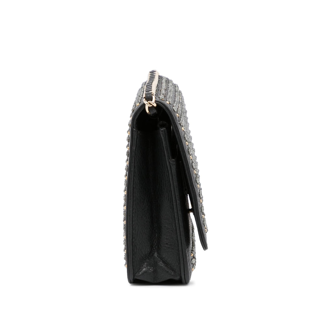 Chanel Studded Leather Wallet on Chain