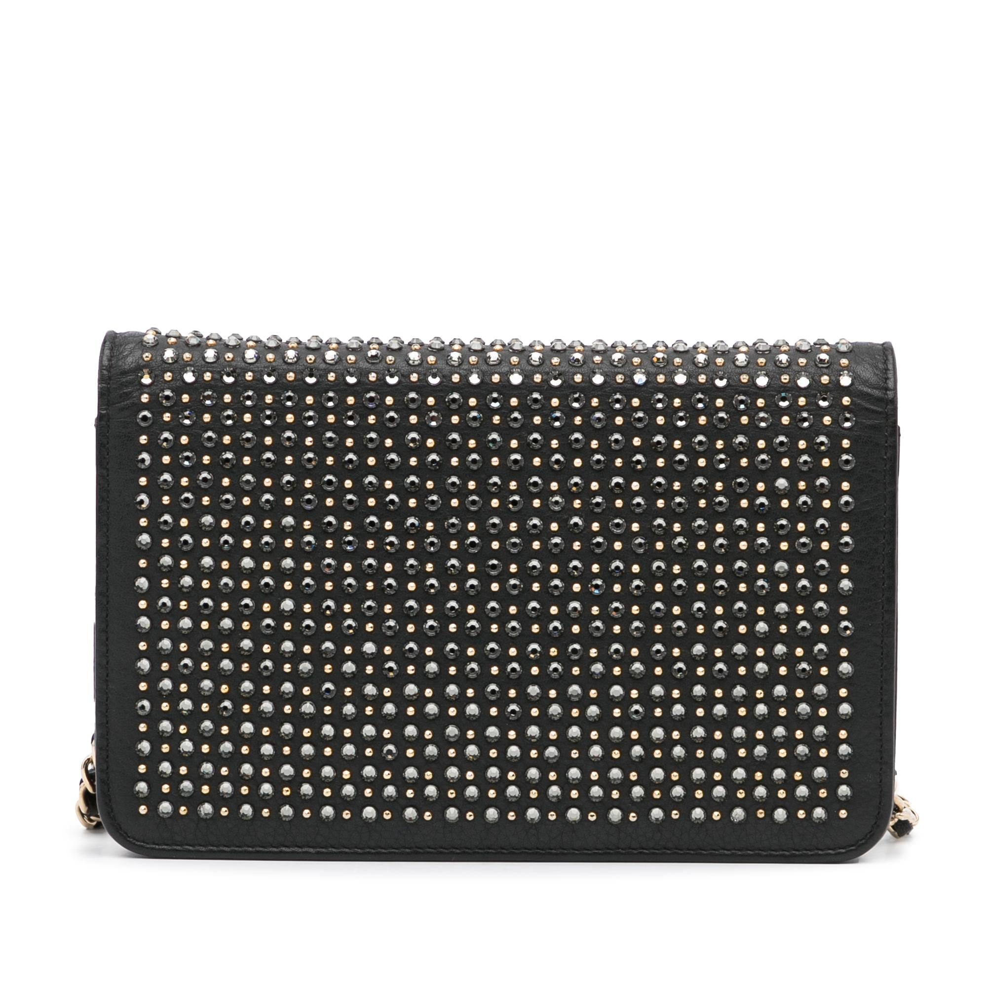 Chanel Studded Leather Wallet on Chain