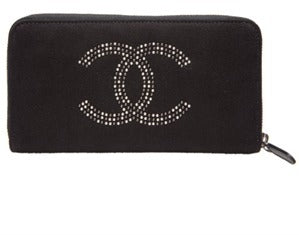CHANEL CC STUDDED LONG WALLET