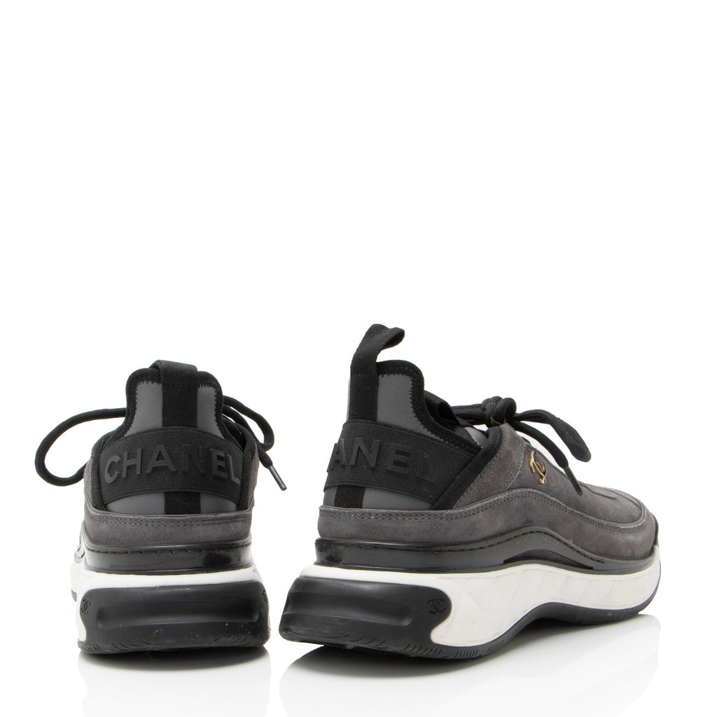 Chanel Suede CC Sneakers - Size 10 / 40