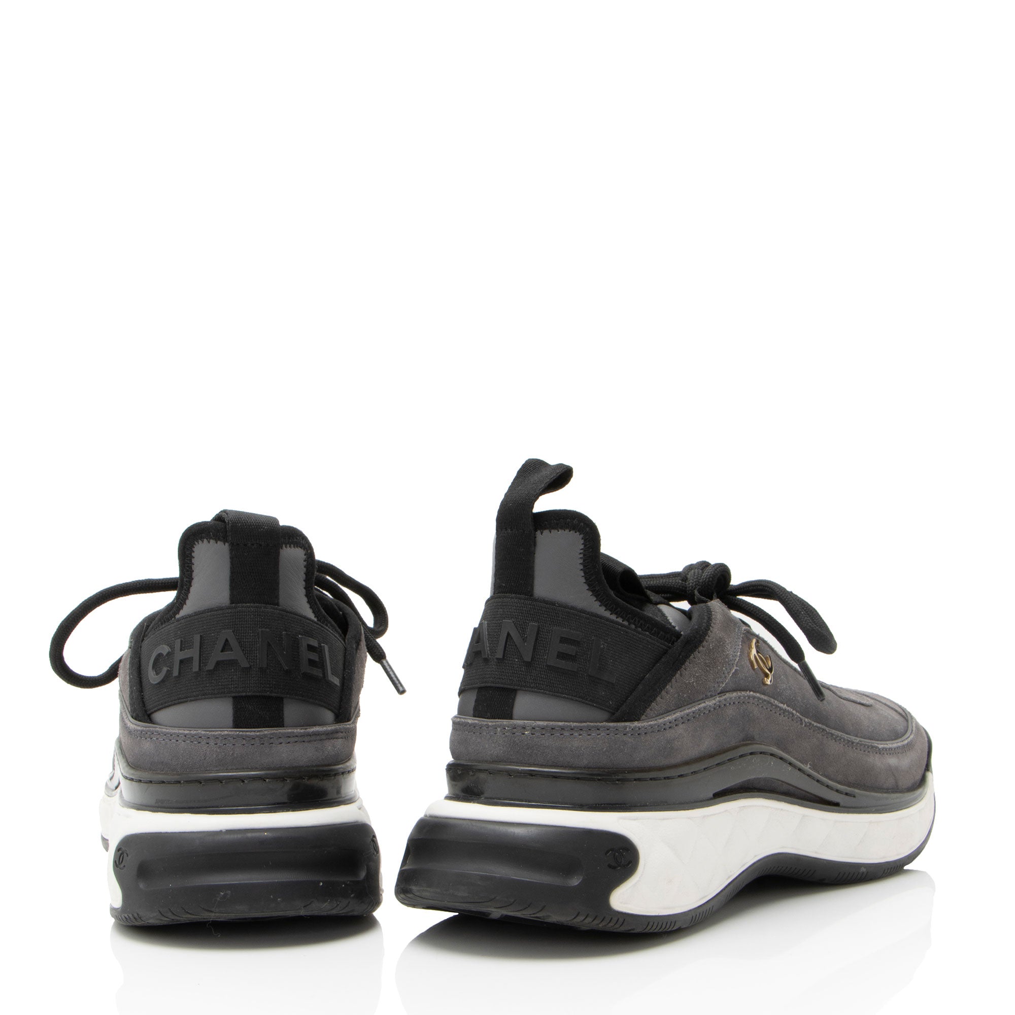 Chanel Suede CC Sneakers - Size 10 / 40