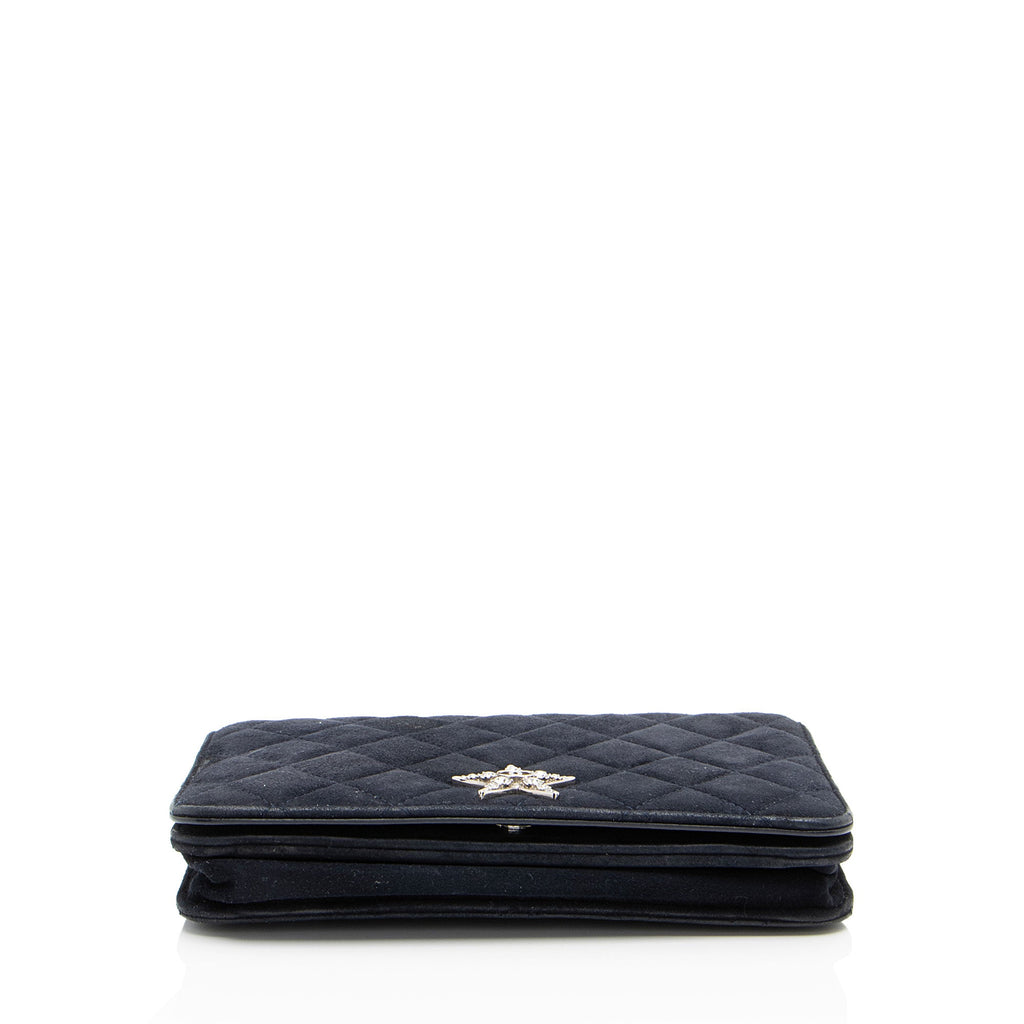 Chanel Suede Crystal Cocostellar Wallet on Chain