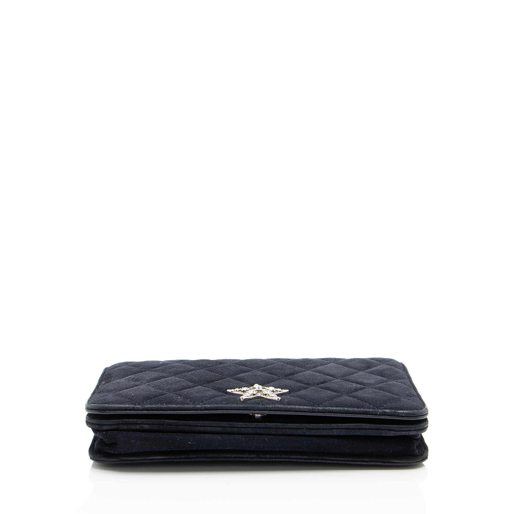 Chanel Suede Crystal Cocostellar Wallet on Chain