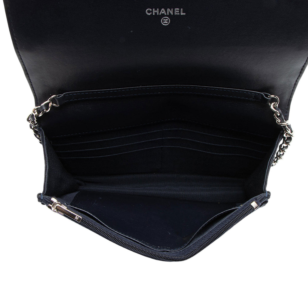 Chanel Suede Crystal Cocostellar Wallet on Chain