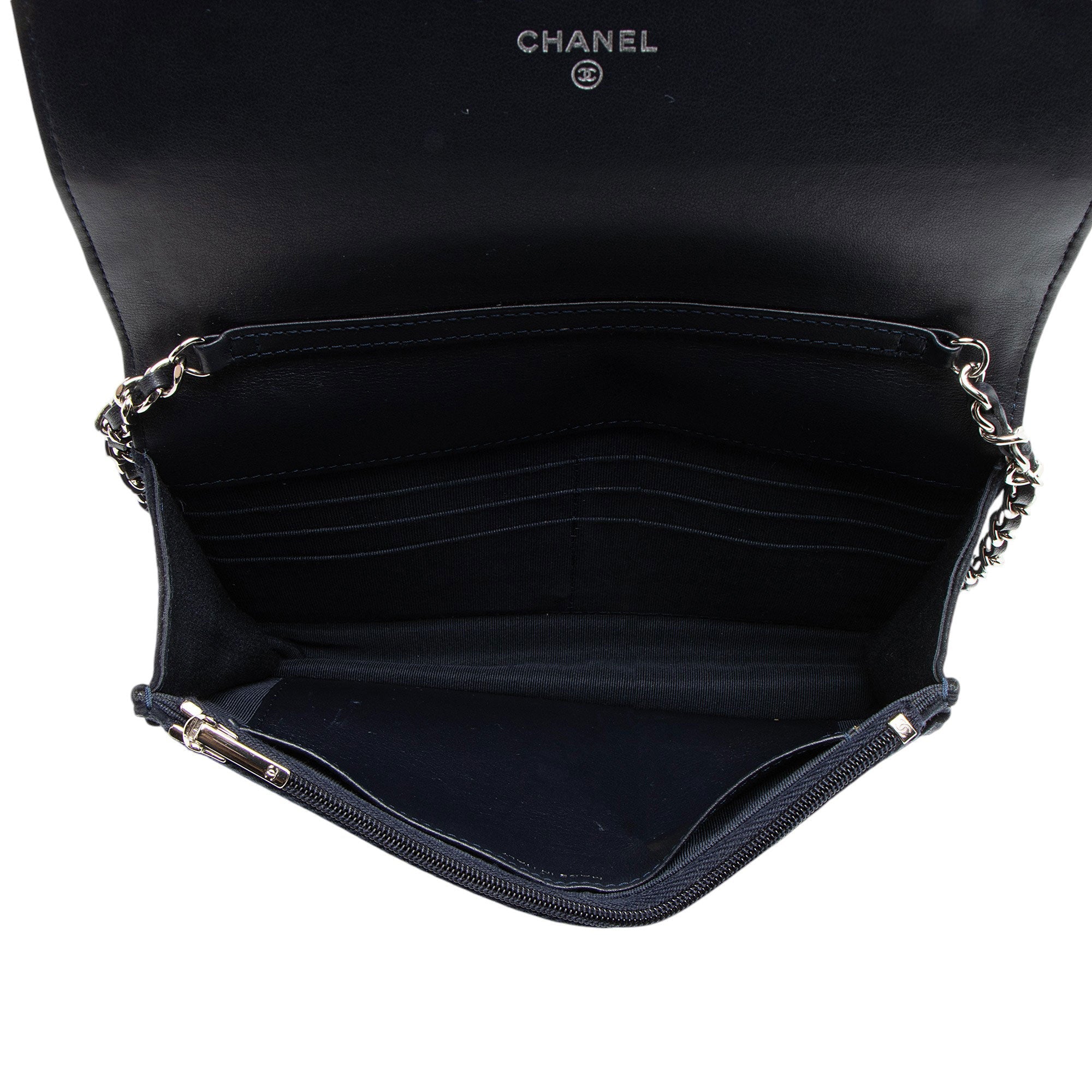 Chanel Suede Crystal Cocostellar Wallet on Chain