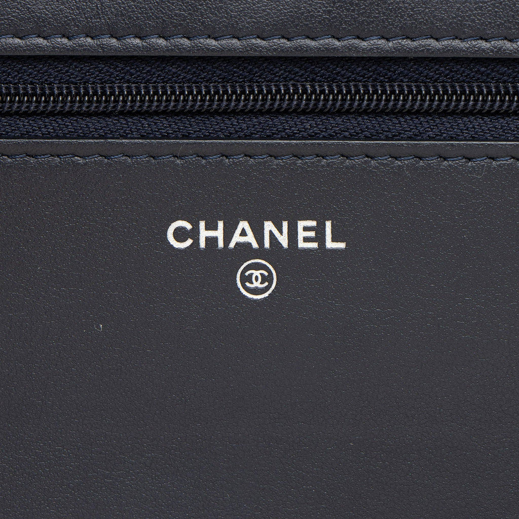 Chanel Suede Crystal Cocostellar Wallet on Chain