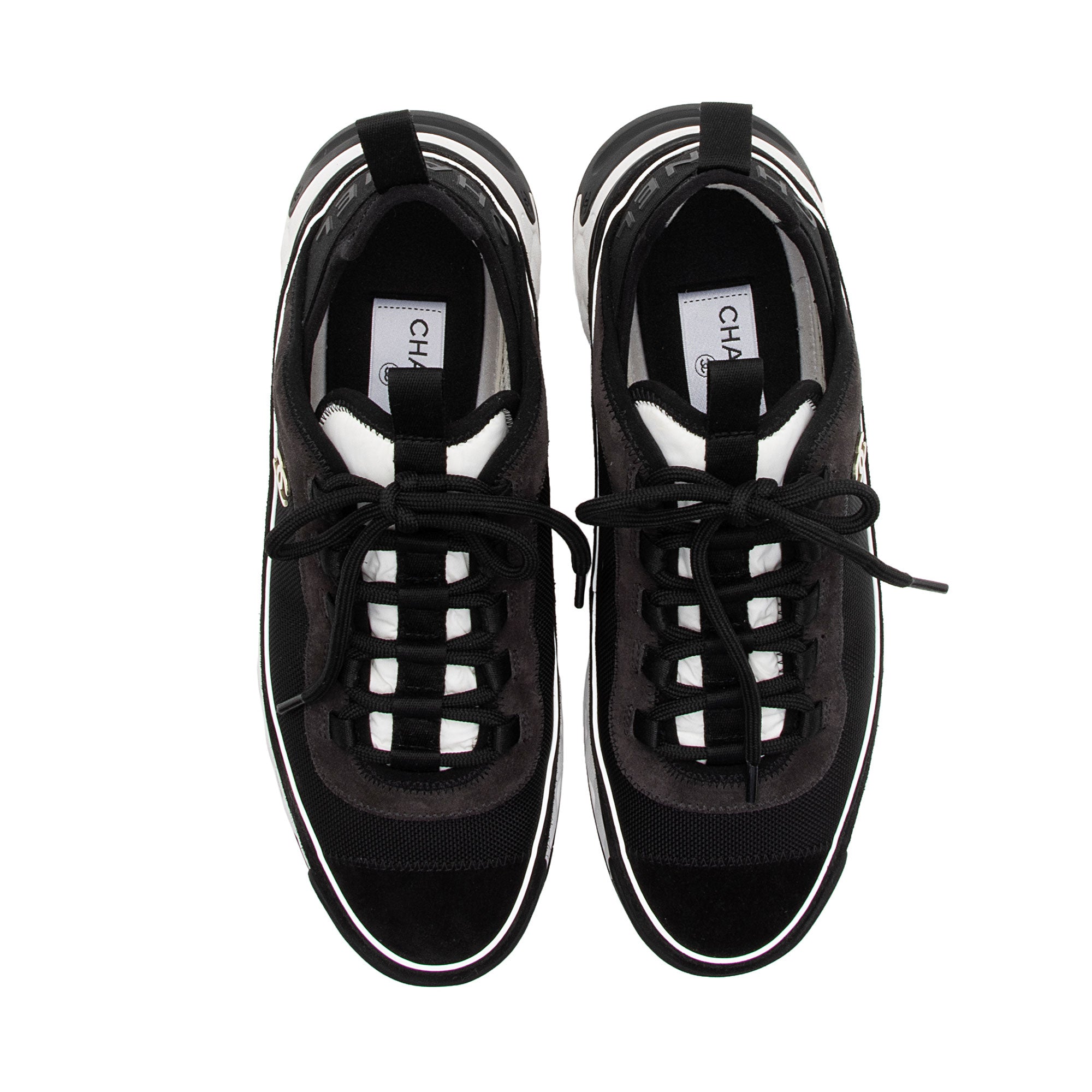 Chanel Suede Mesh CC Cap Toe Sneakers - Size 10.5 / 40.5 (SHF-ASezZ0)