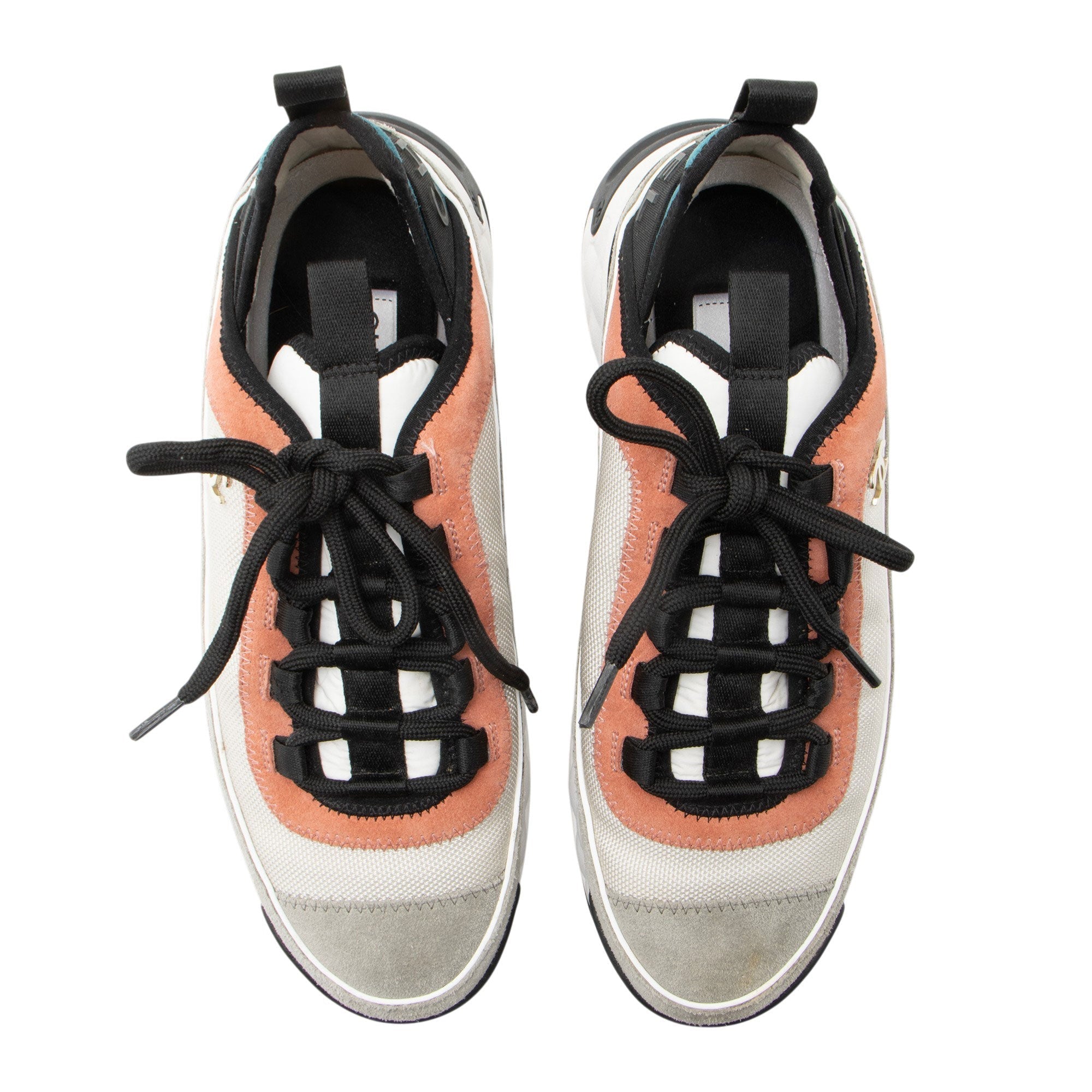Chanel Suede Mesh CC Cap Toe Sneakers - Size 7.5 / 37.5