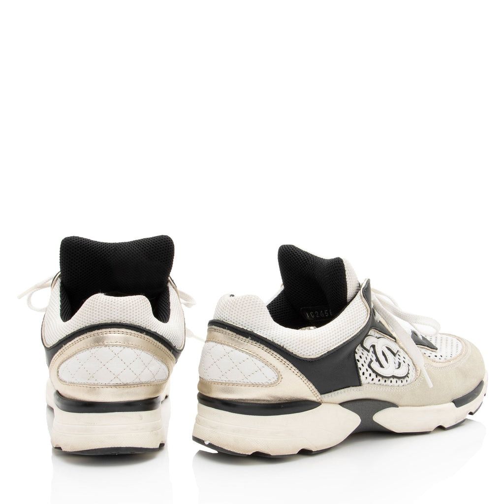 Chanel Suede Mesh CC Sneakers - Size 9 / 39