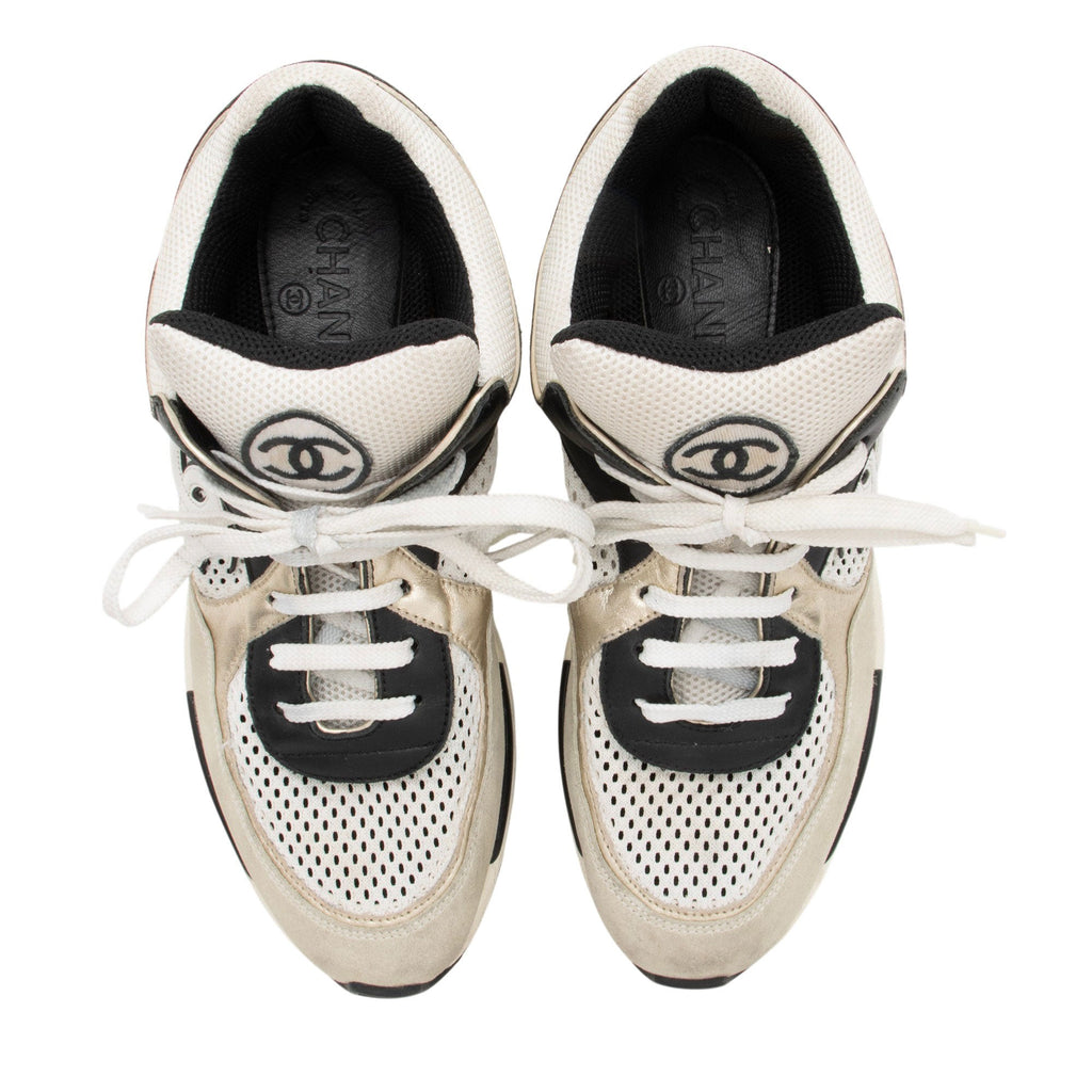 Chanel Suede Mesh CC Sneakers - Size 9 / 39