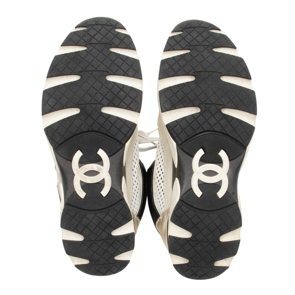 Chanel Suede Mesh CC Sneakers - Size 9 / 39