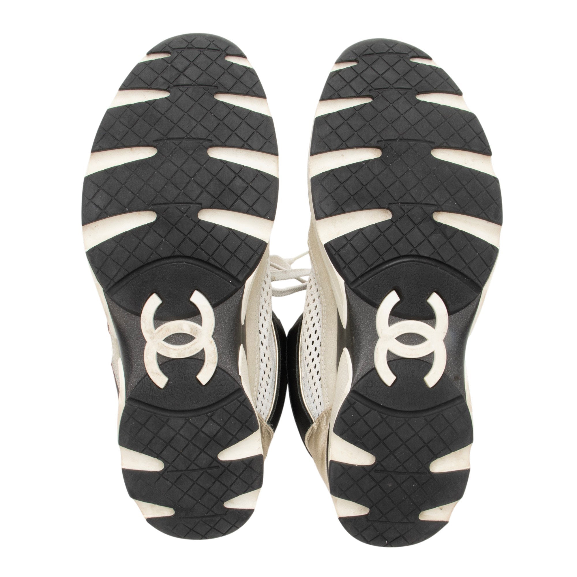 Chanel Suede Mesh CC Sneakers - Size 9 / 39