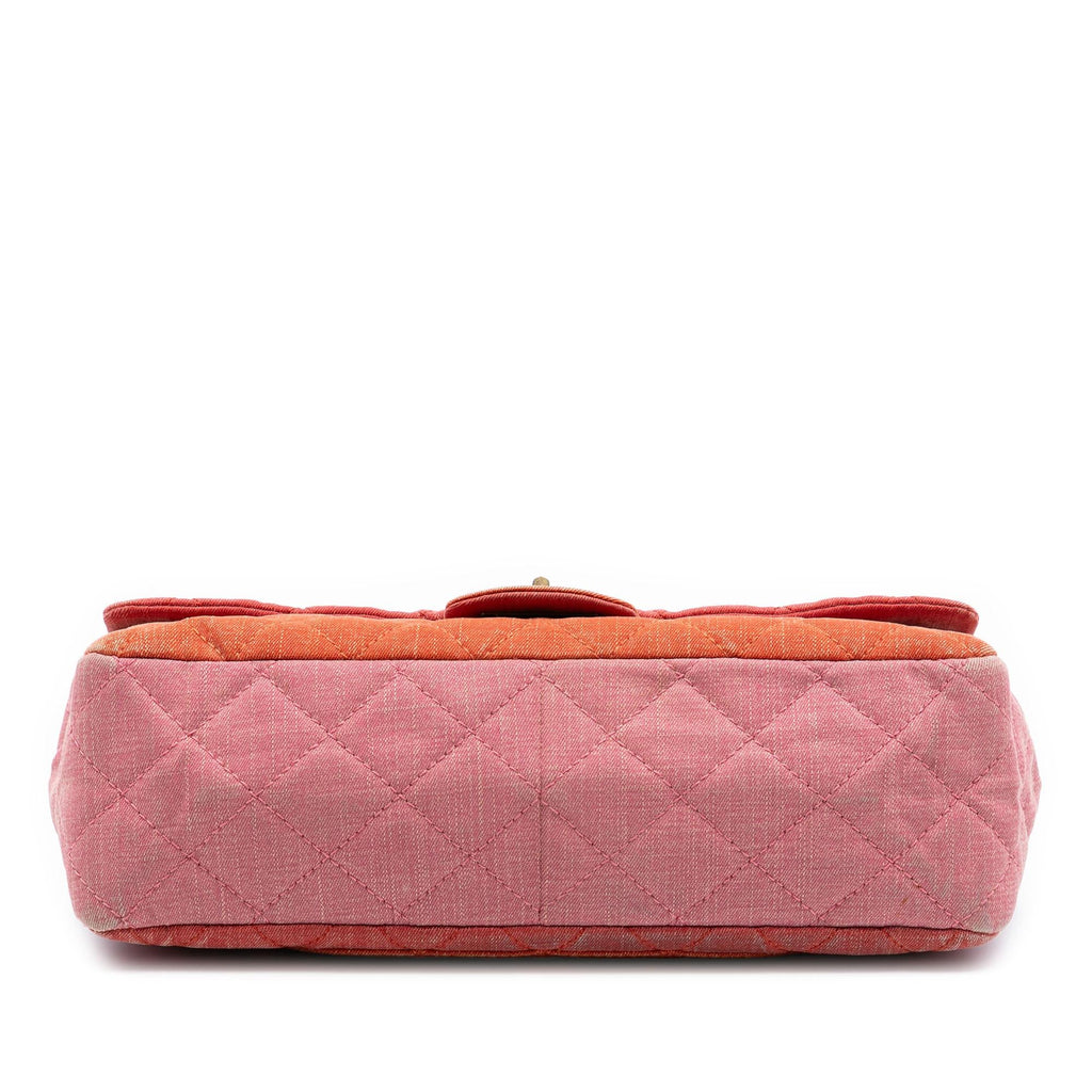 Chanel Tricolor Quilted Denim Reissue 2.55 Double Flap 227