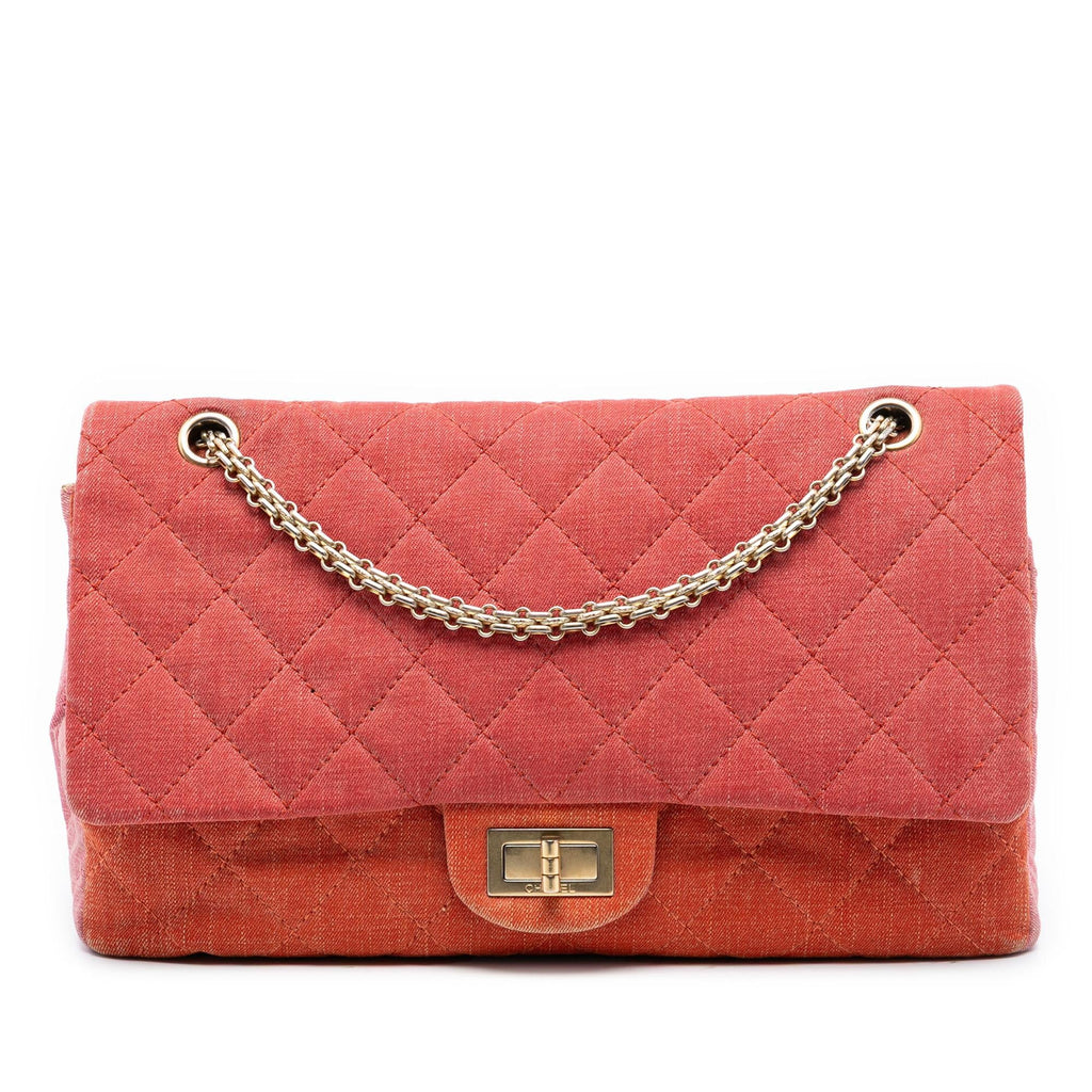 Chanel Tricolor Quilted Denim Reissue 2.55 Double Flap 227
