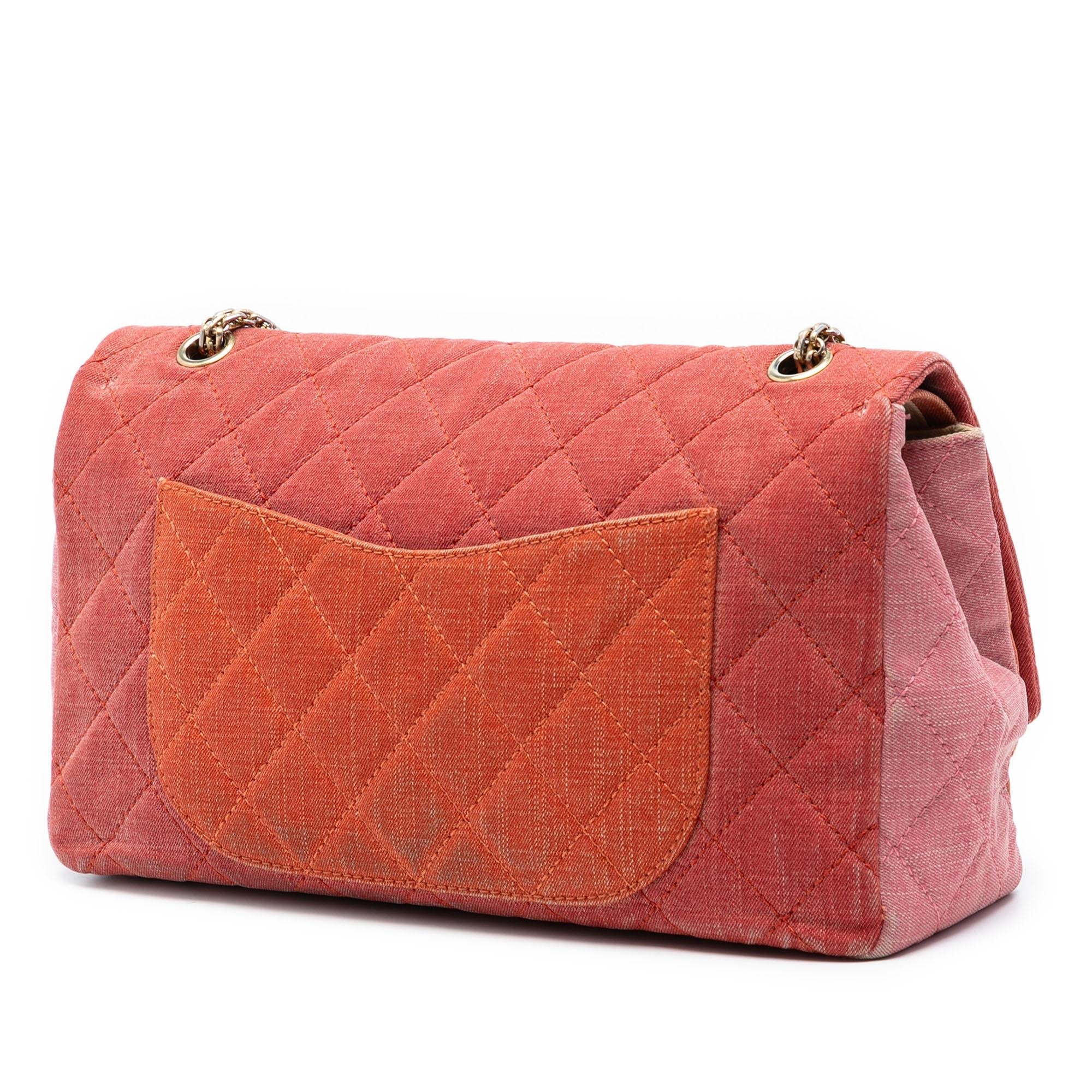 Chanel Tricolor Quilted Denim Reissue 2.55 Double Flap 227