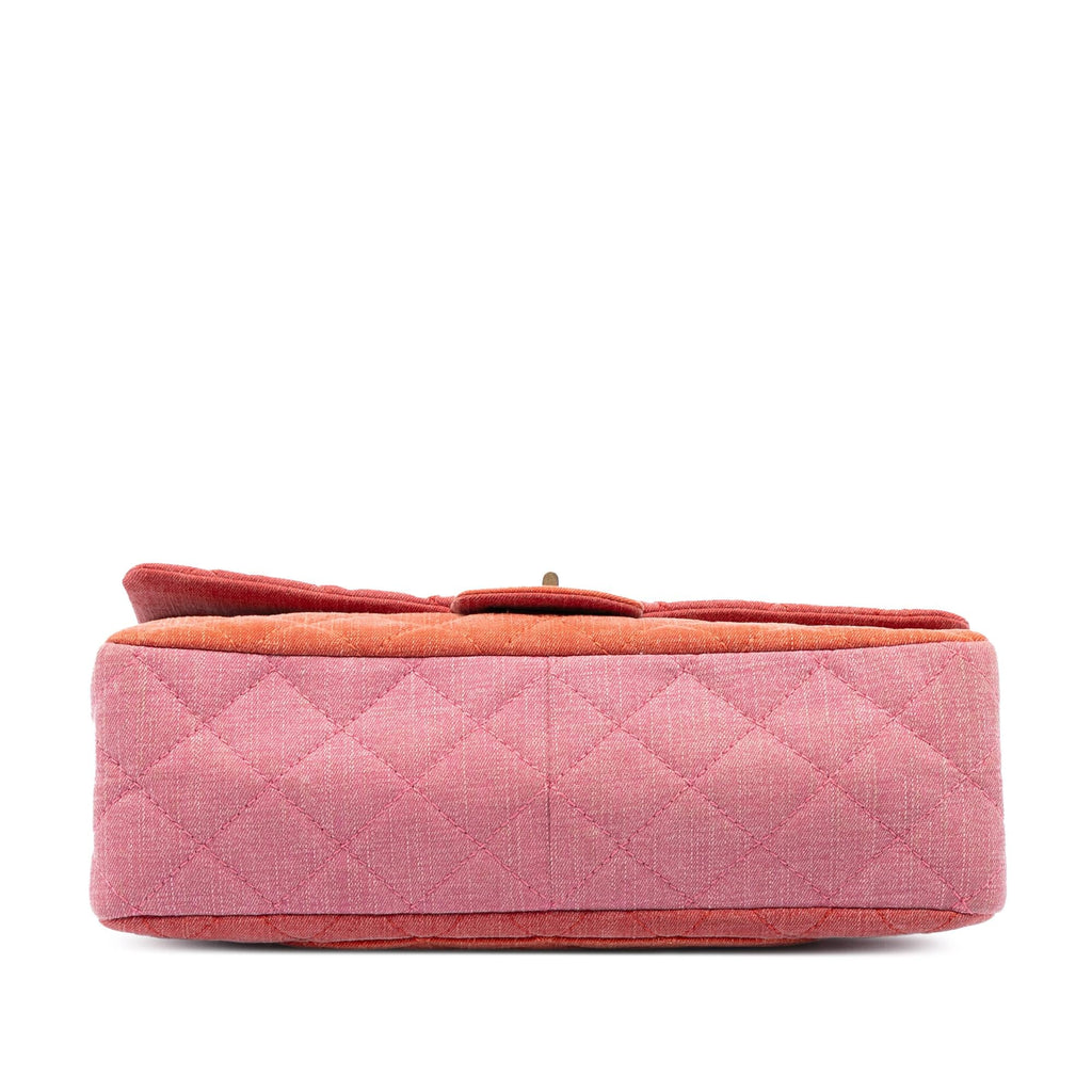 Chanel Tricolor Quilted Denim Reissue 2.55 Double Flap 227