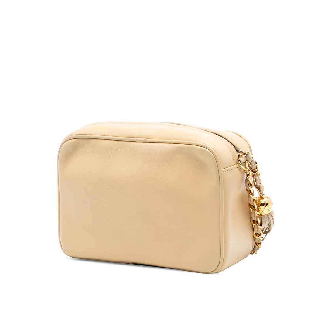 Chanel Triple CC Lambskin Tassel Chain Camera Bag