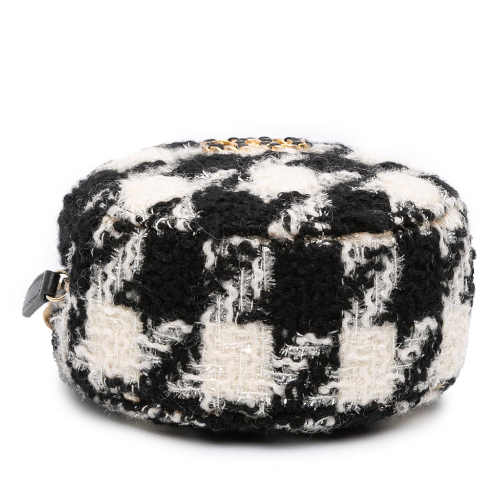 Chanel Tweed 19 Round Clutch with Chain and Coin Purse