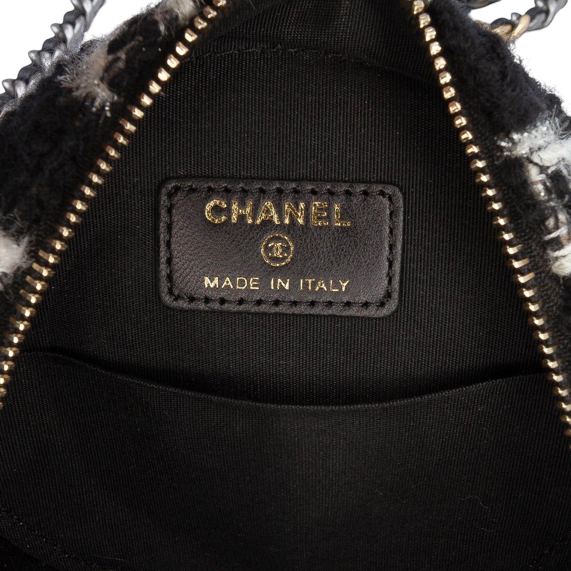 Chanel Tweed 19 Round Clutch with Chain and Coin Purse