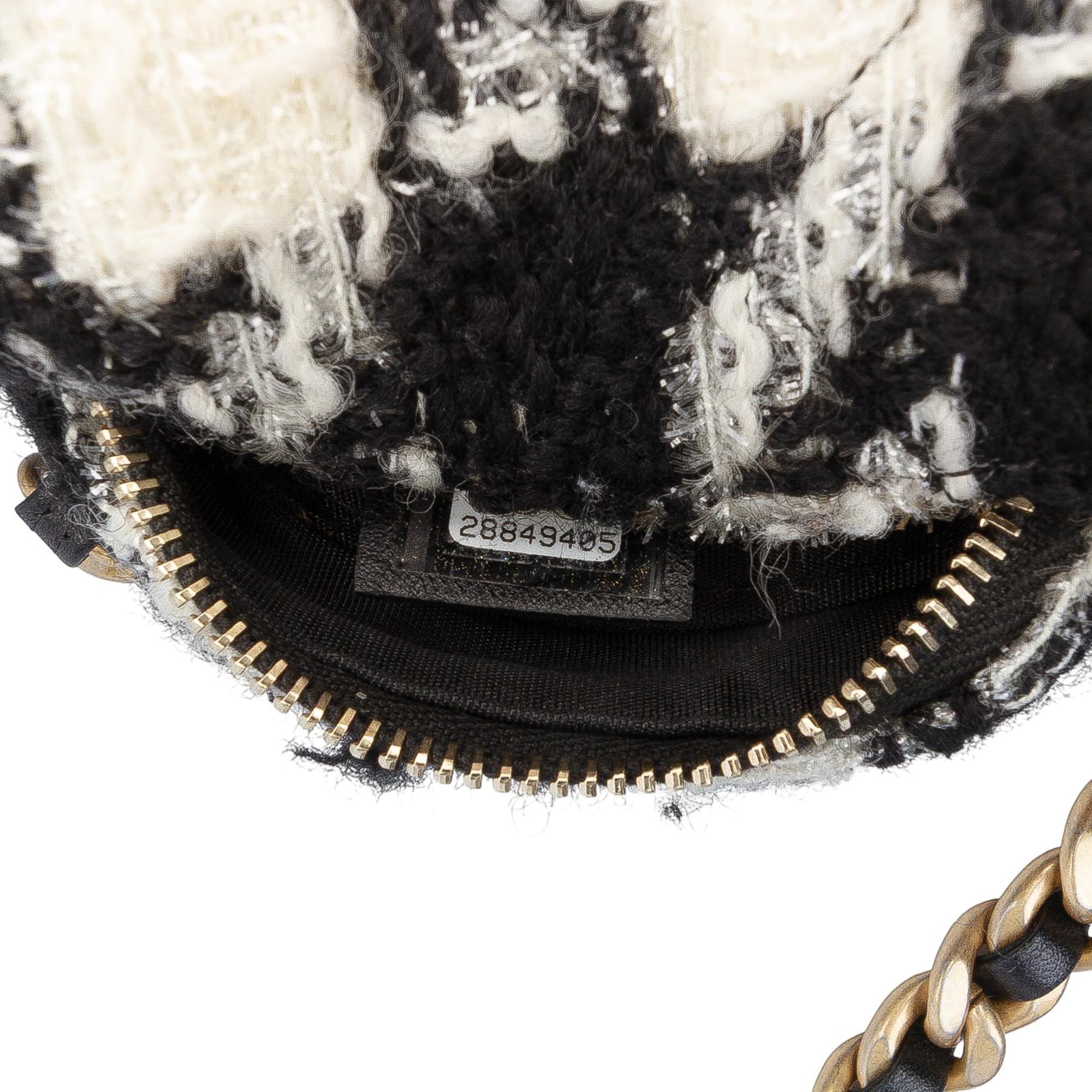 Chanel Tweed 19 Round Clutch with Chain and Coin Purse