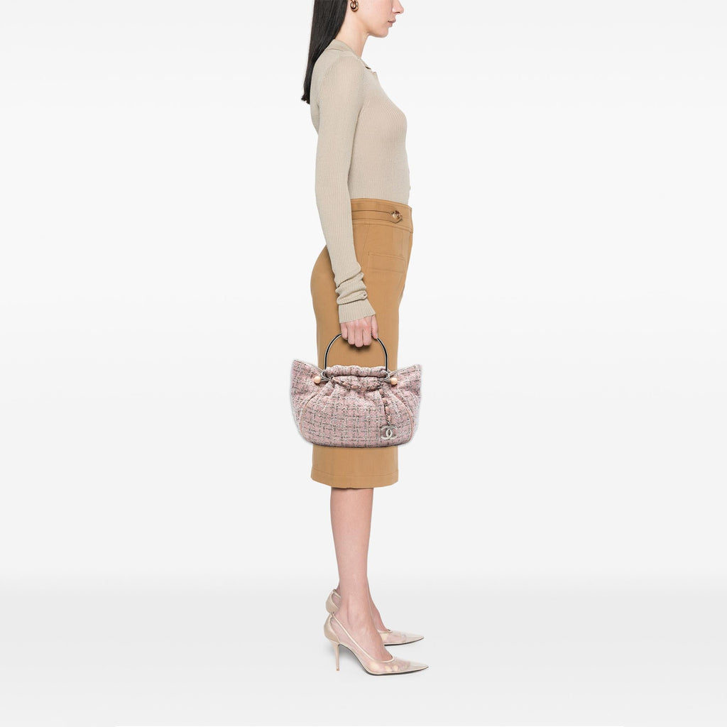 Chanel Tweed Boucle Knitting Top Handle Bag