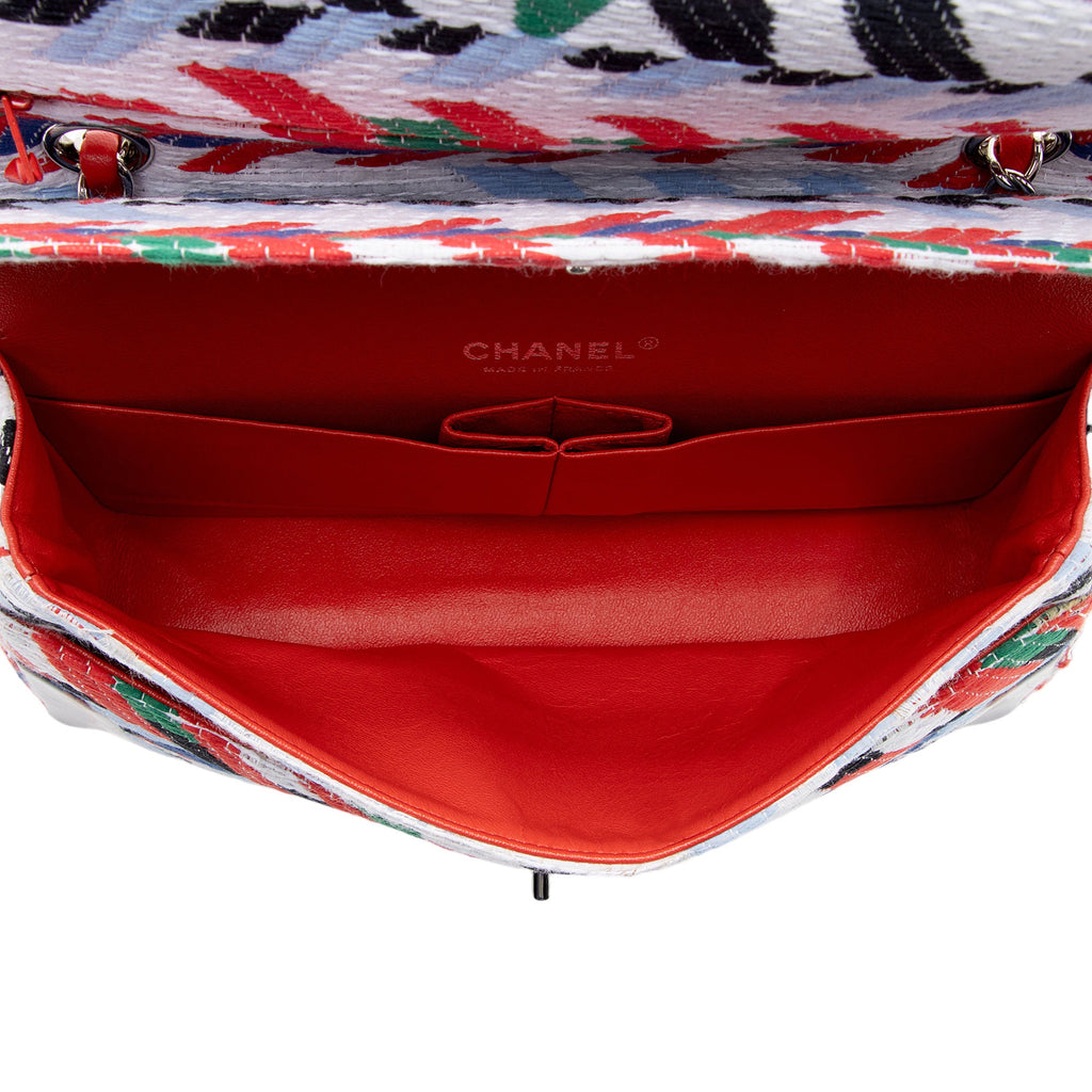 Chanel Tweed Braided Classic Medium Double Flap Bag (SHF-Mow7cj)