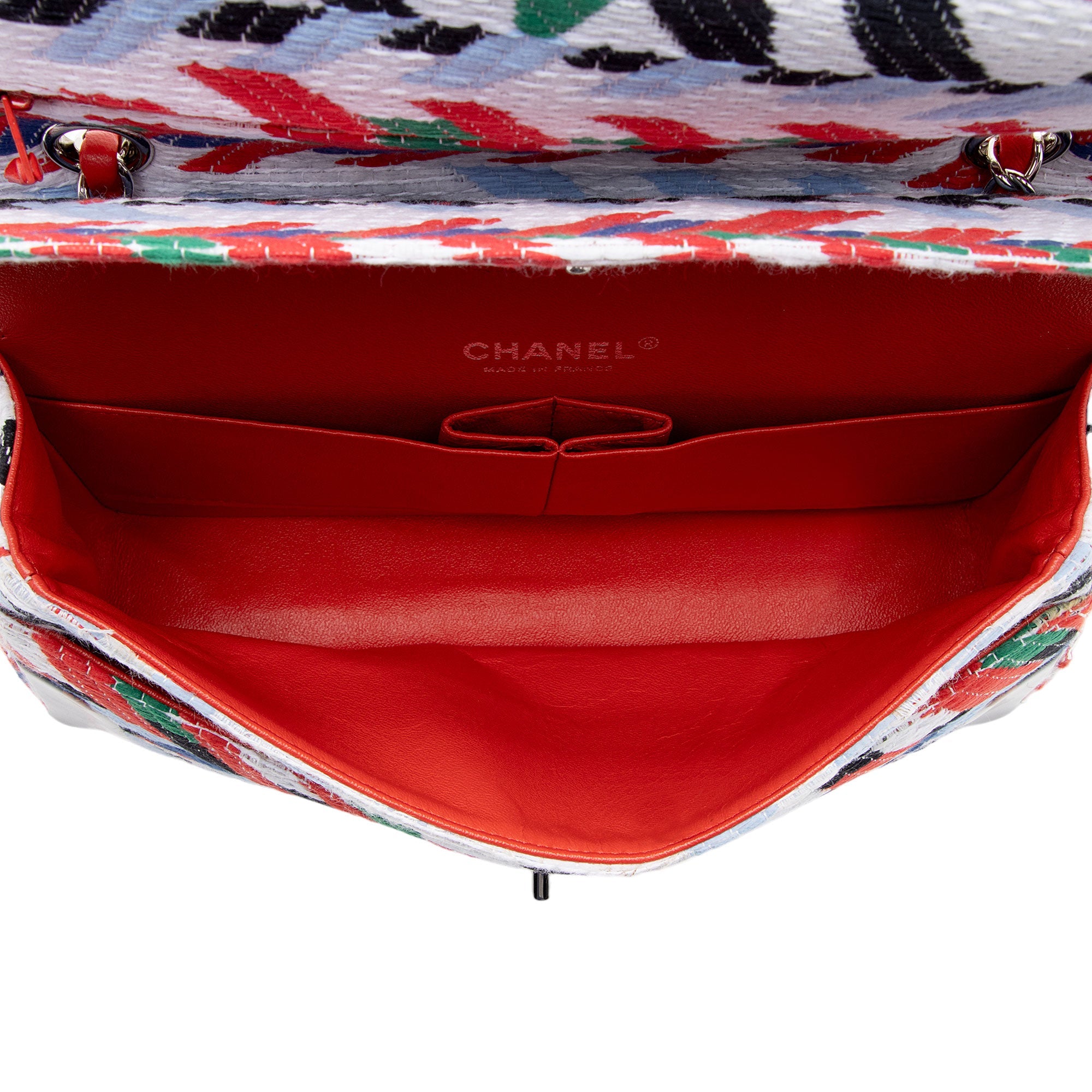 Chanel Tweed Braided Classic Medium Double Flap Bag (SHF-Mow7cj)