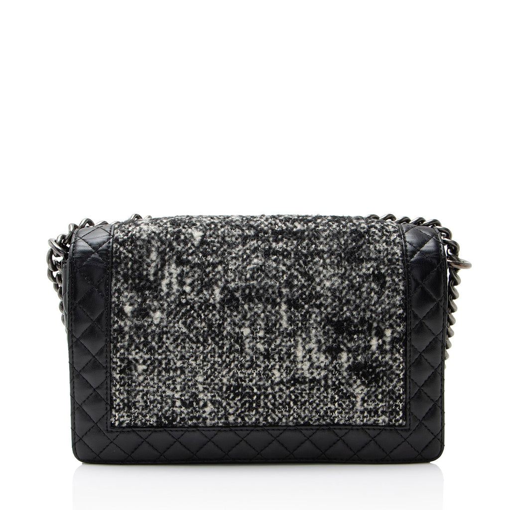 Chanel Tweed Calfskin Paris-Dallas Enchained Old Medium Boy Bag
