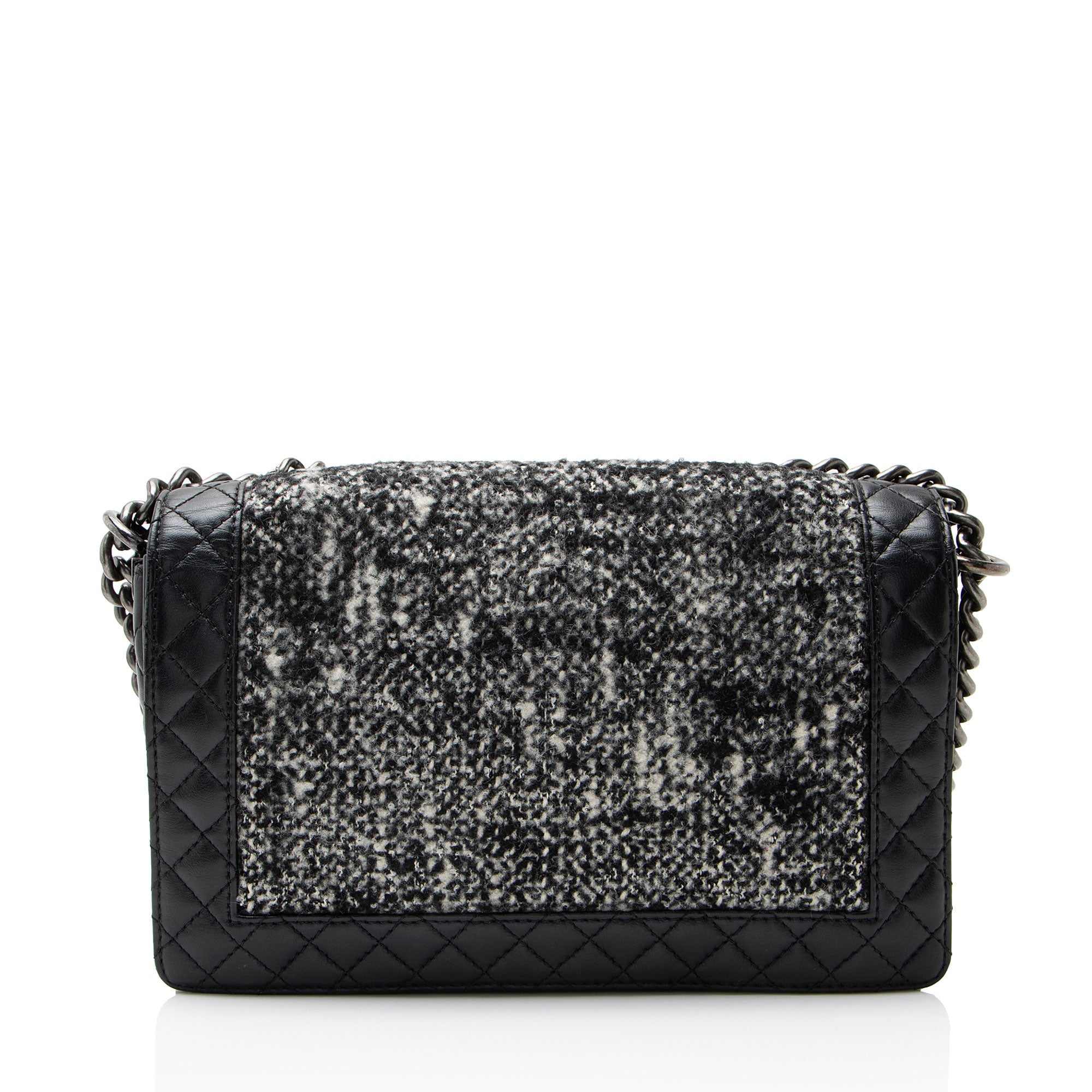 Chanel Tweed Calfskin Paris-Dallas Enchained Old Medium Boy Bag