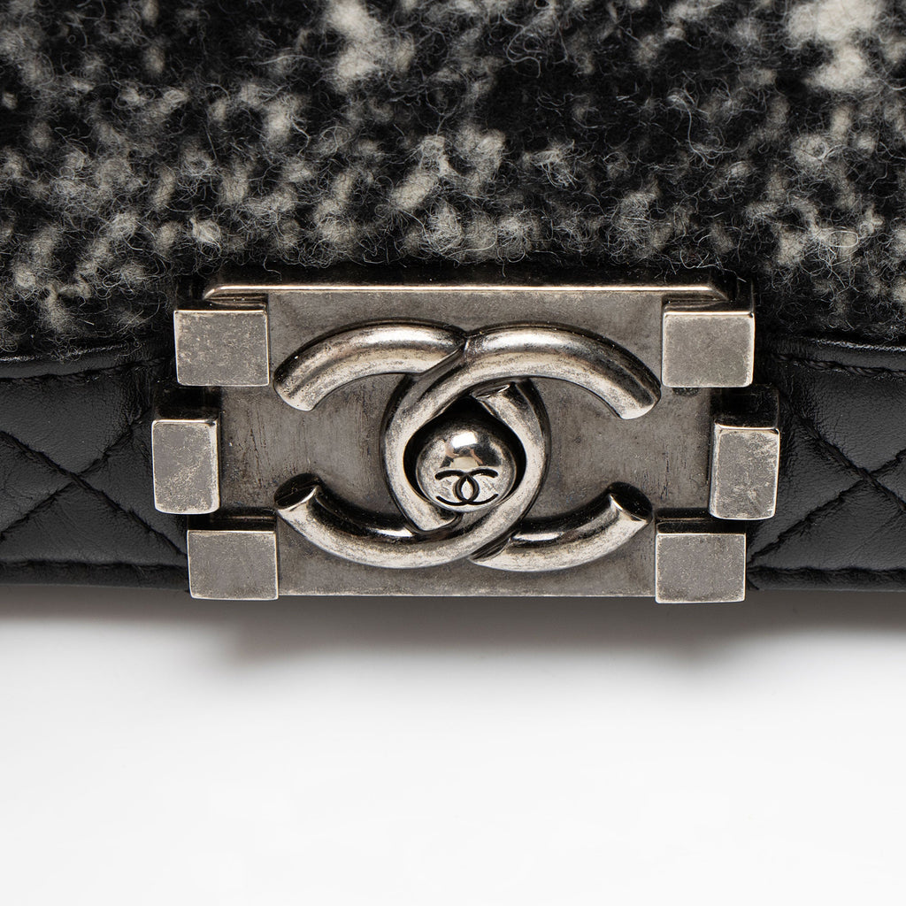 Chanel Tweed Calfskin Paris-Dallas Enchained Old Medium Boy Bag