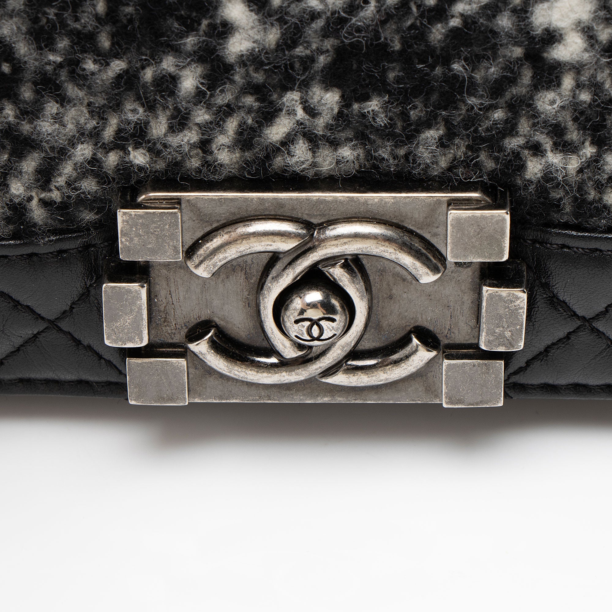 Chanel Tweed Calfskin Paris-Dallas Enchained Old Medium Boy Bag