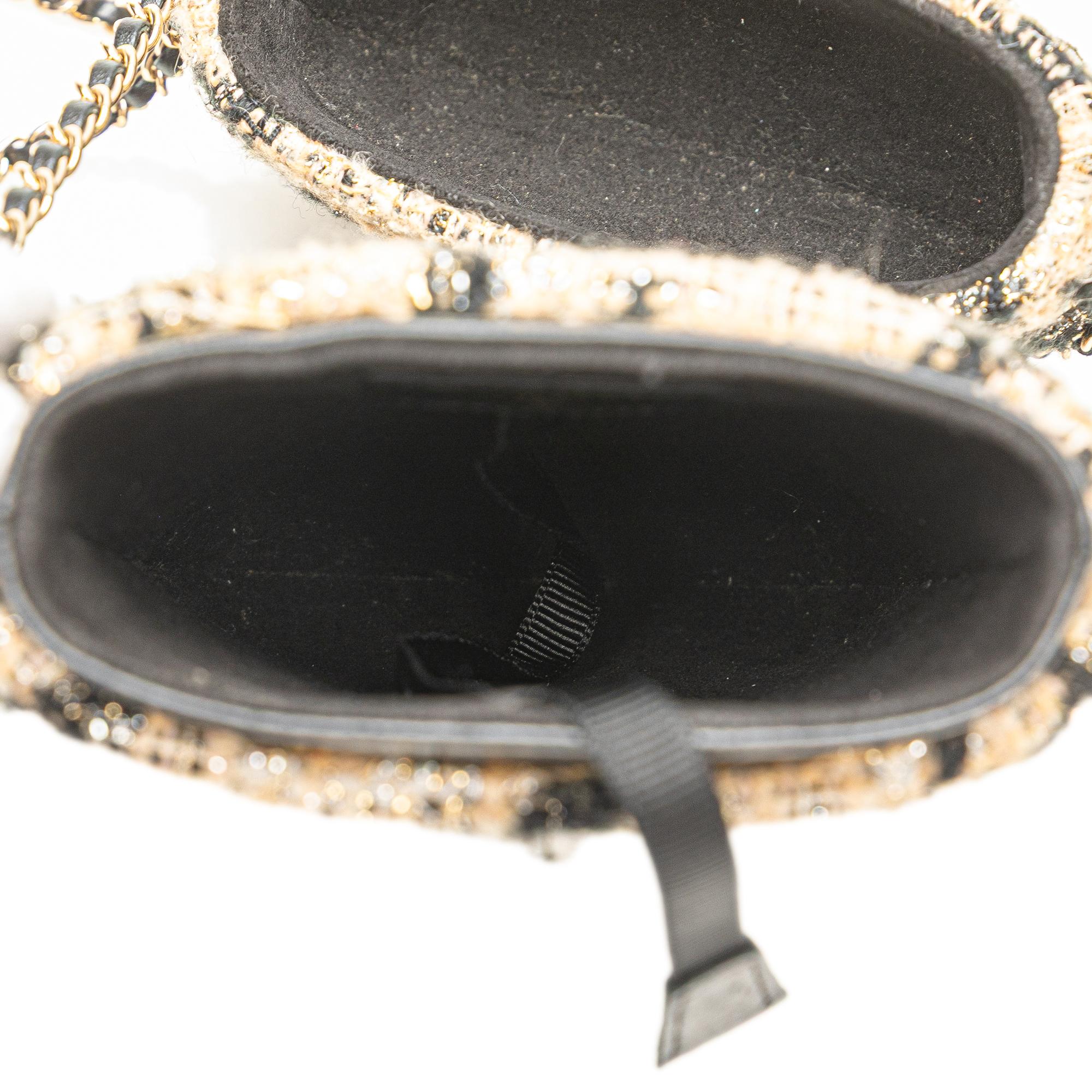 Chanel Tweed Chain Around Phone Holder