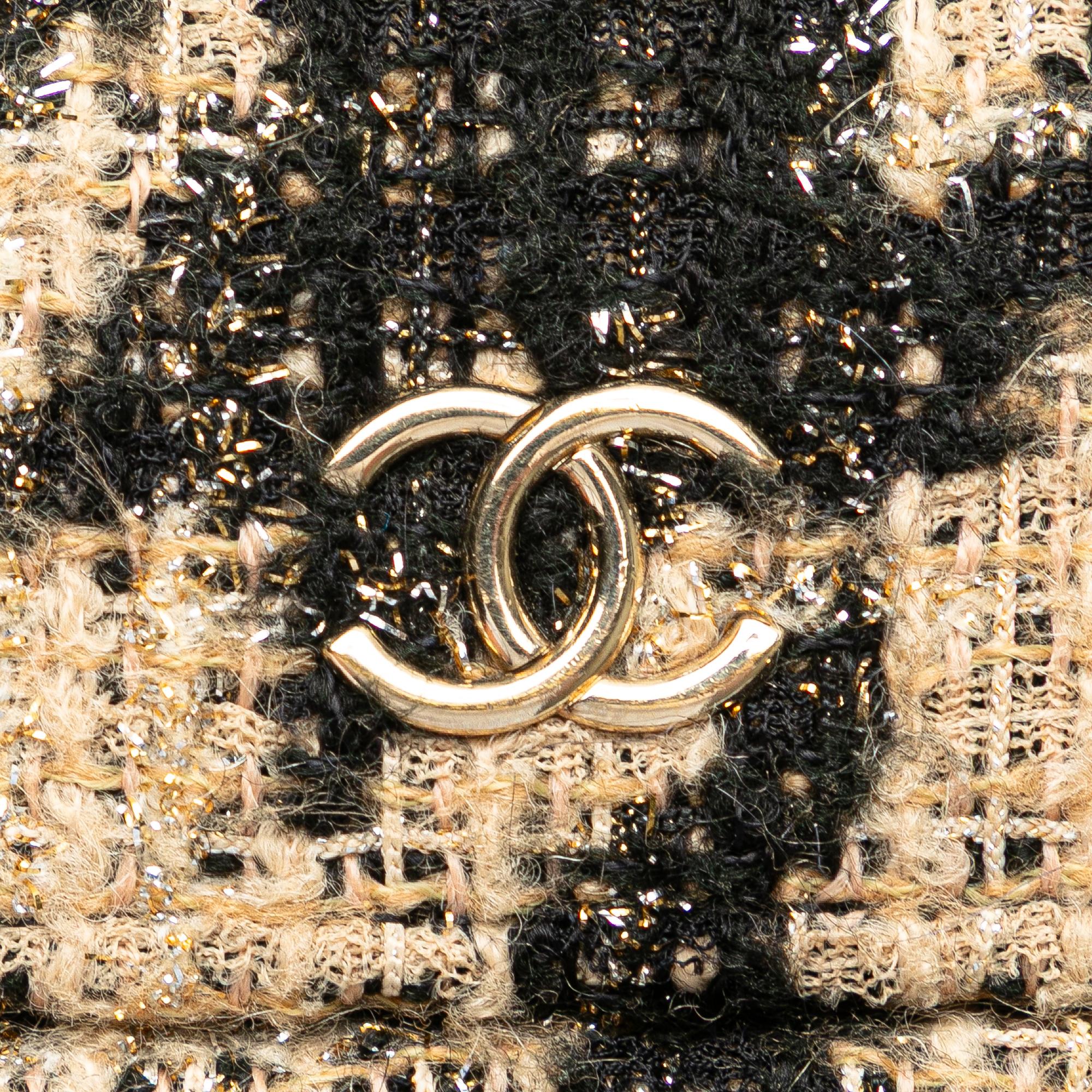 Chanel Tweed Chain Around Phone Holder
