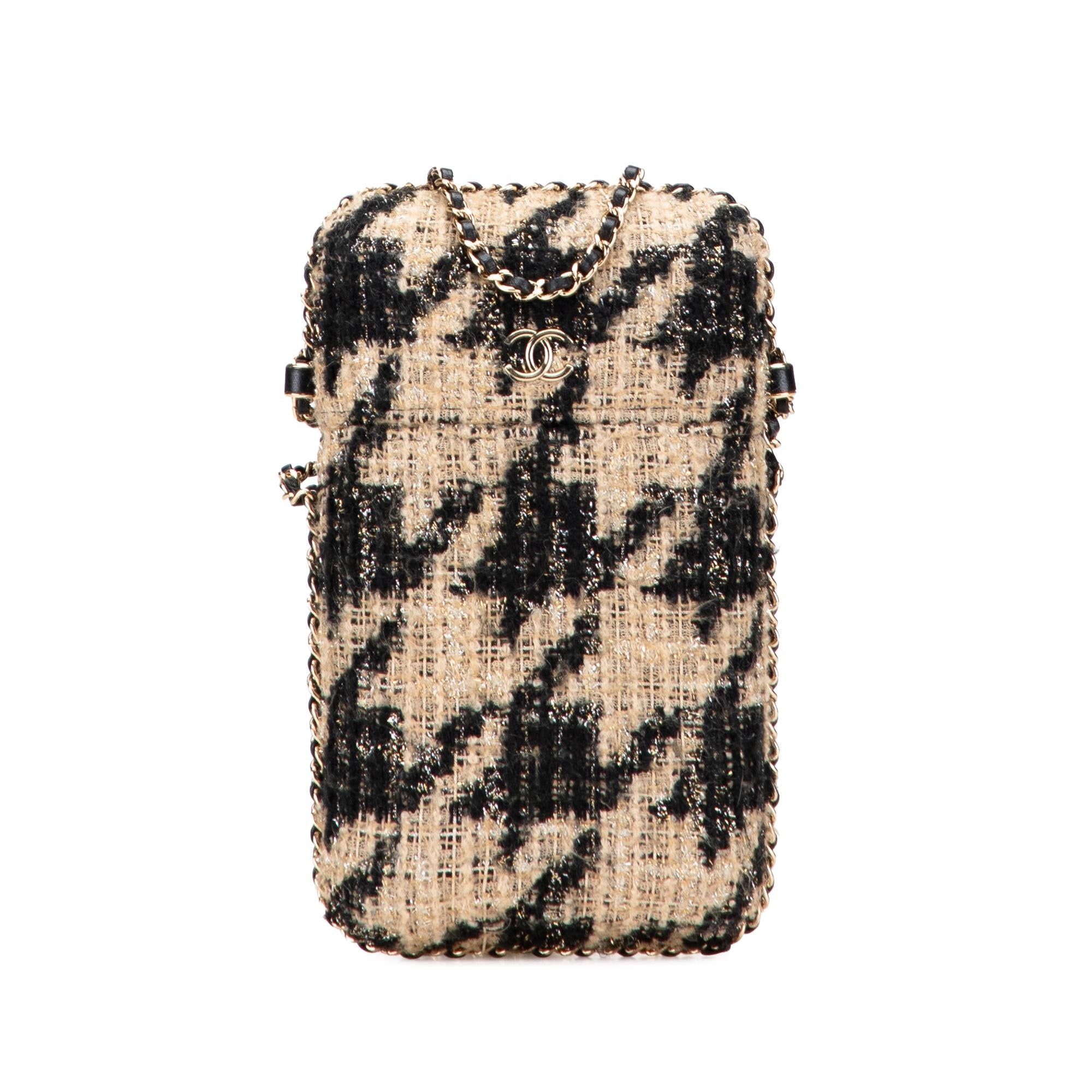 Chanel Tweed Chain Around Phone Holder