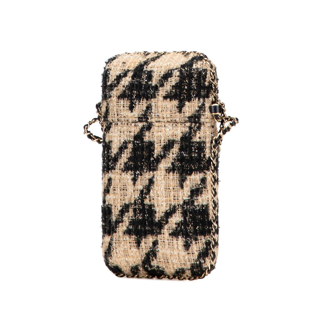 Chanel Tweed Chain Around Phone Holder