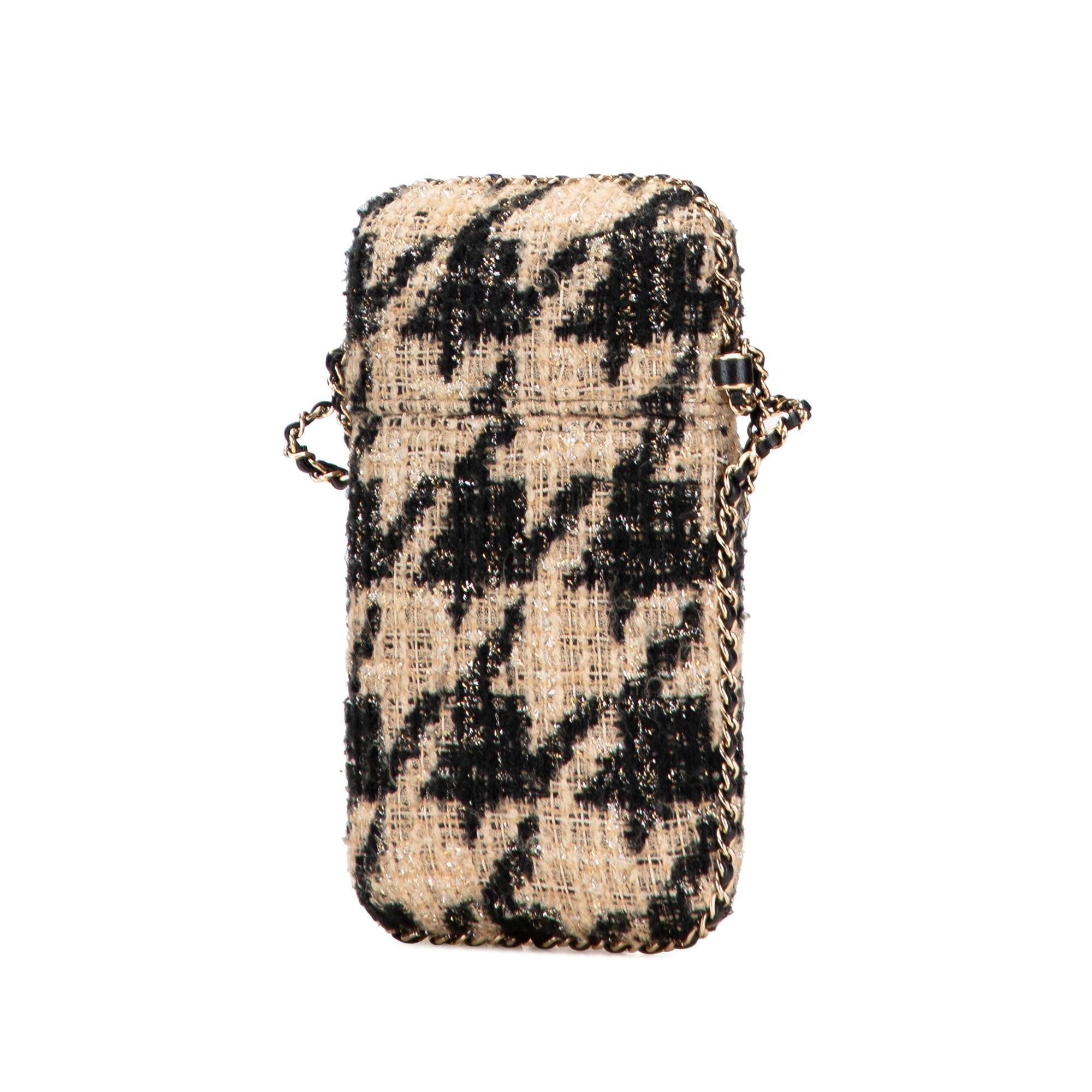 Chanel Tweed Chain Around Phone Holder