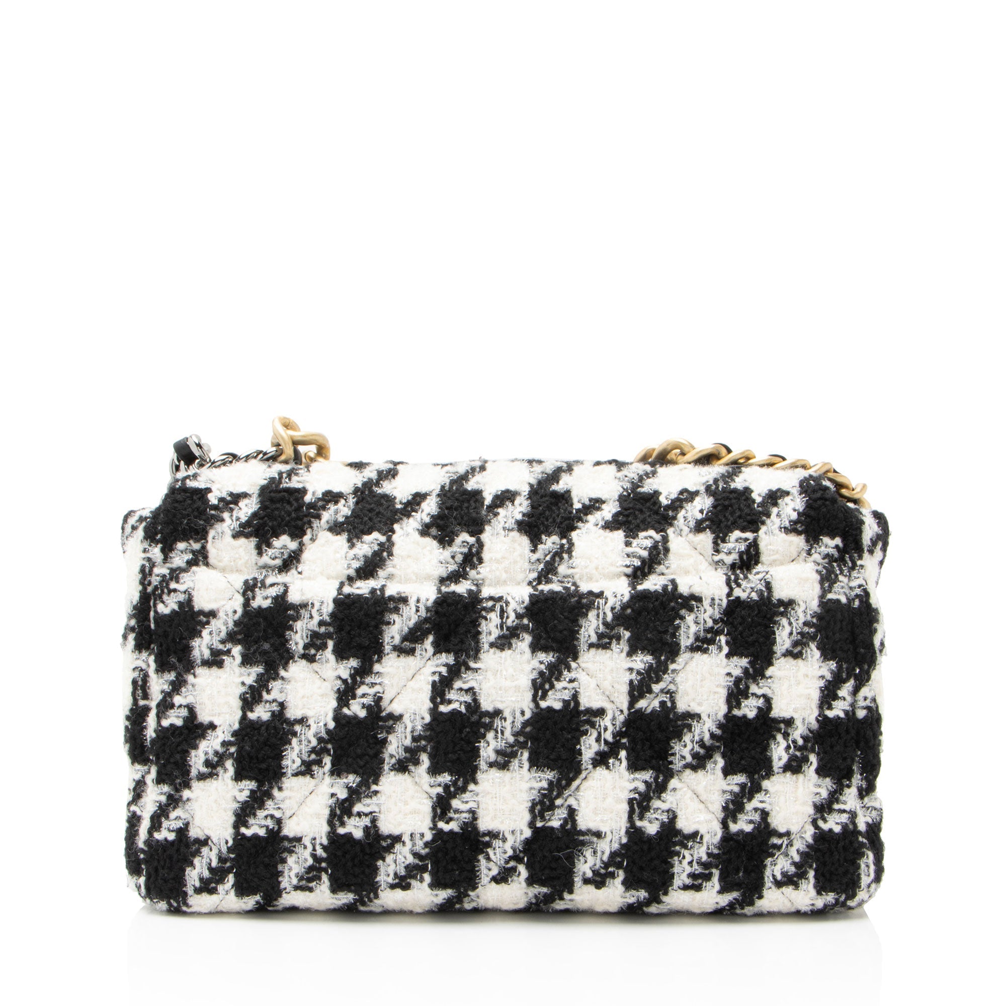 Chanel Tweed Houndstooth 19 Large Flap Shoulder Bag