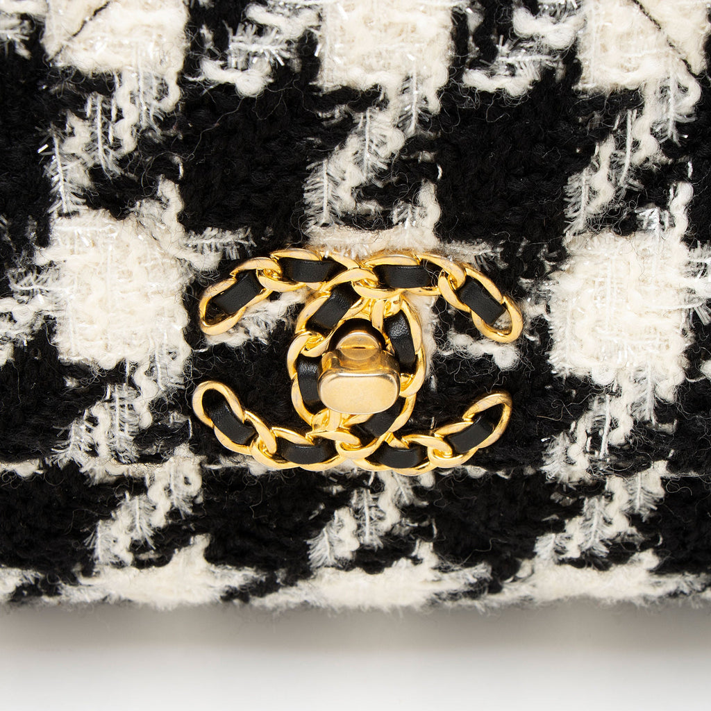 Chanel Tweed Houndstooth 19 Large Flap Shoulder Bag