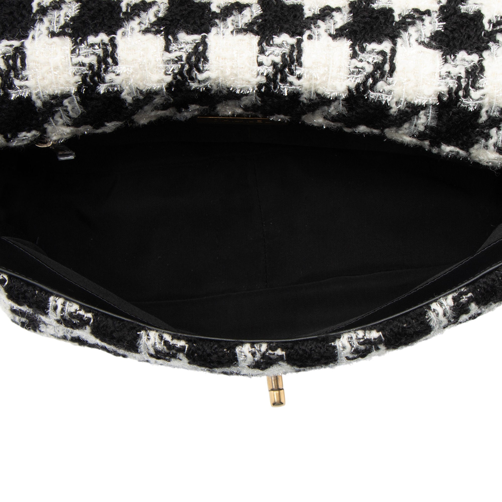 Chanel Tweed Houndstooth 19 Large Flap Shoulder Bag