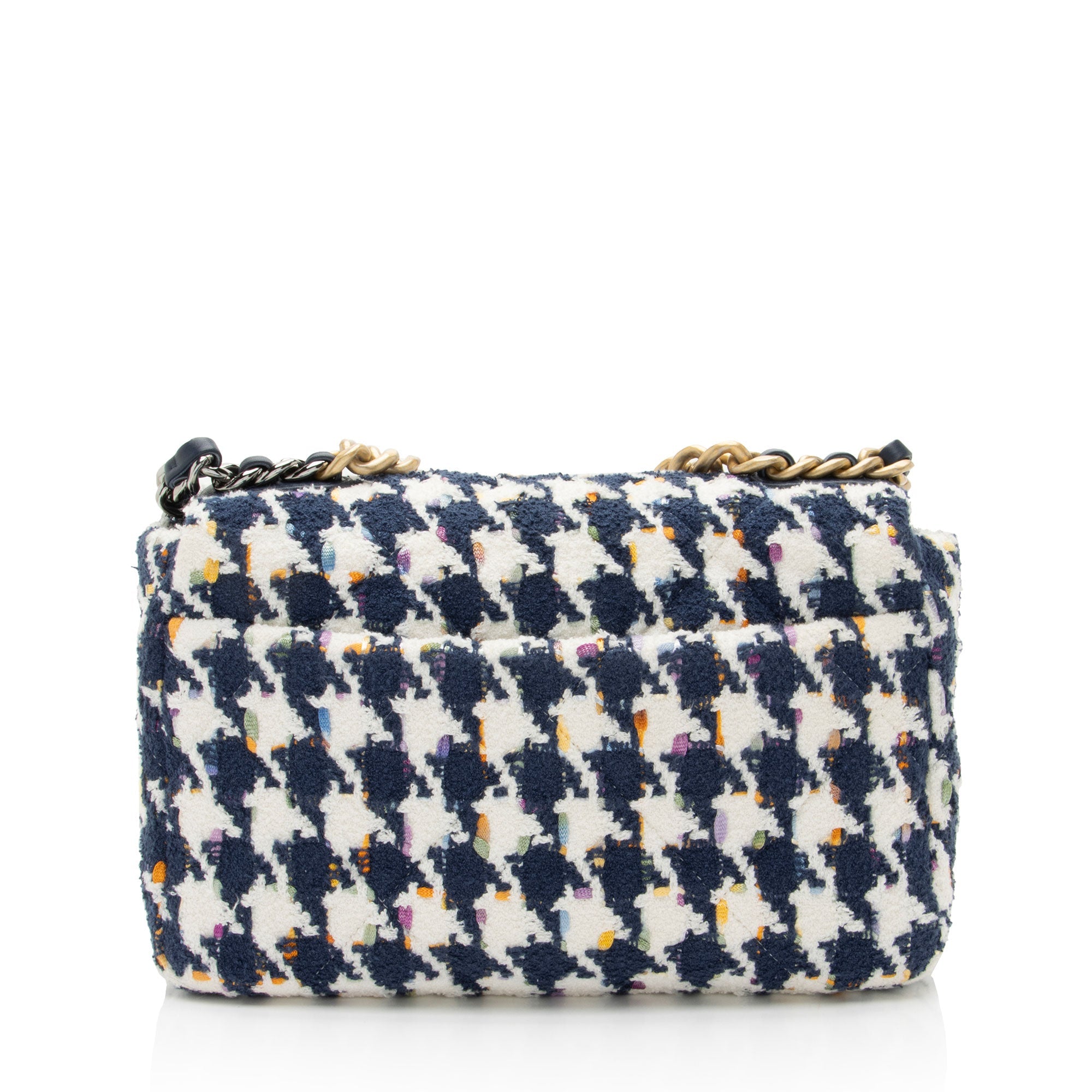 Chanel Tweed Houndstooth 19 Medium Flap Shoulder Bag