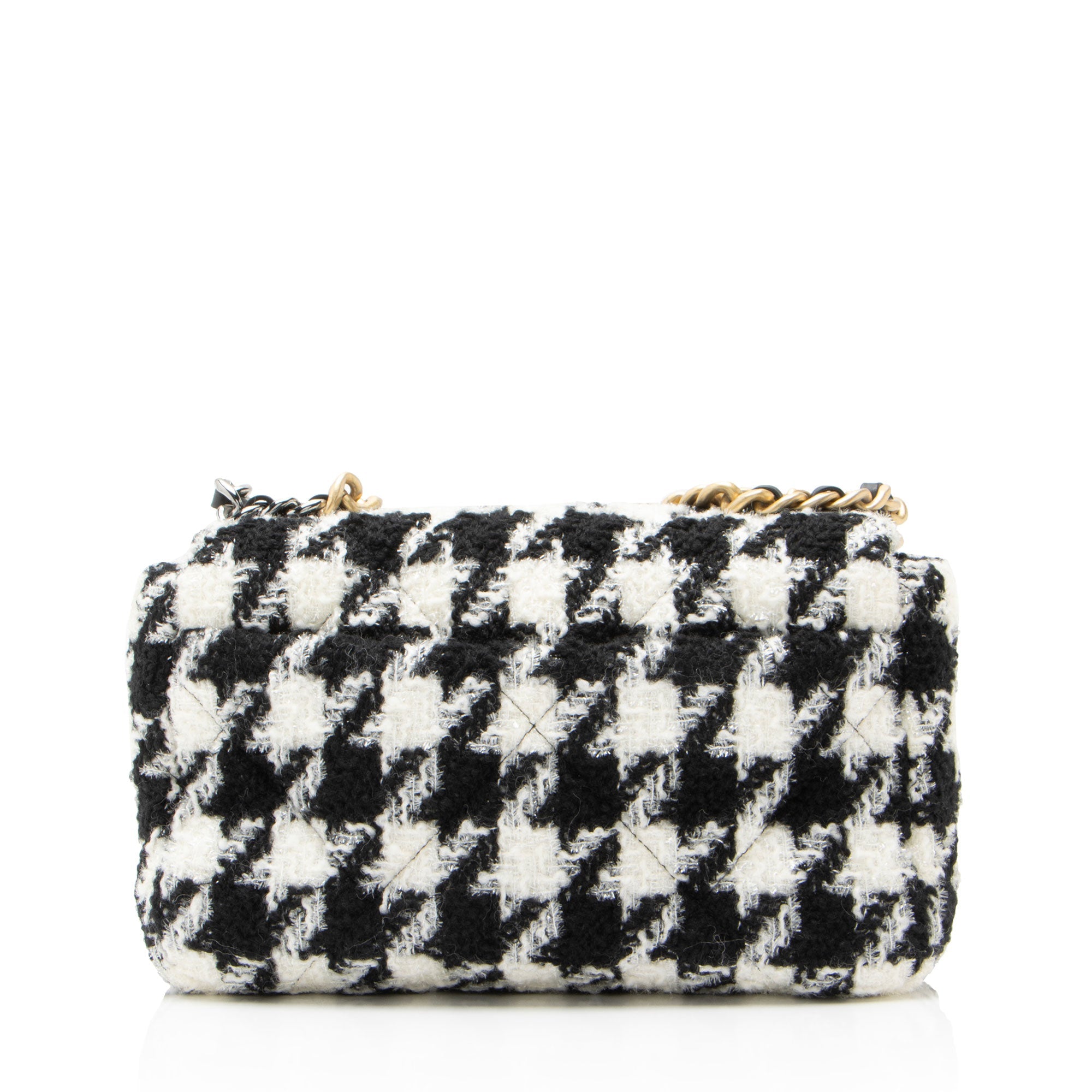 Chanel Tweed Houndstooth 19 Medium Flap Shoulder Bag