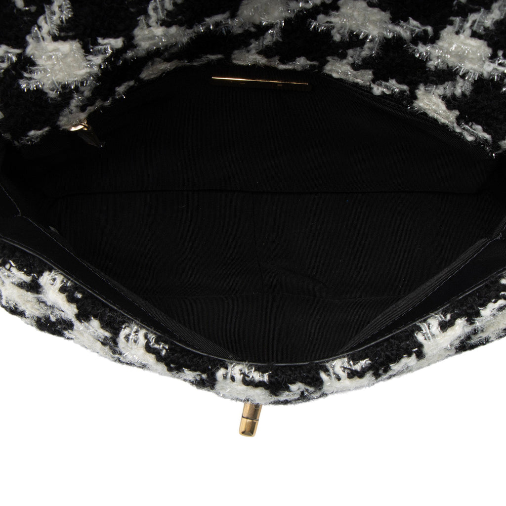 Chanel Tweed Houndstooth 19 Medium Flap Shoulder Bag