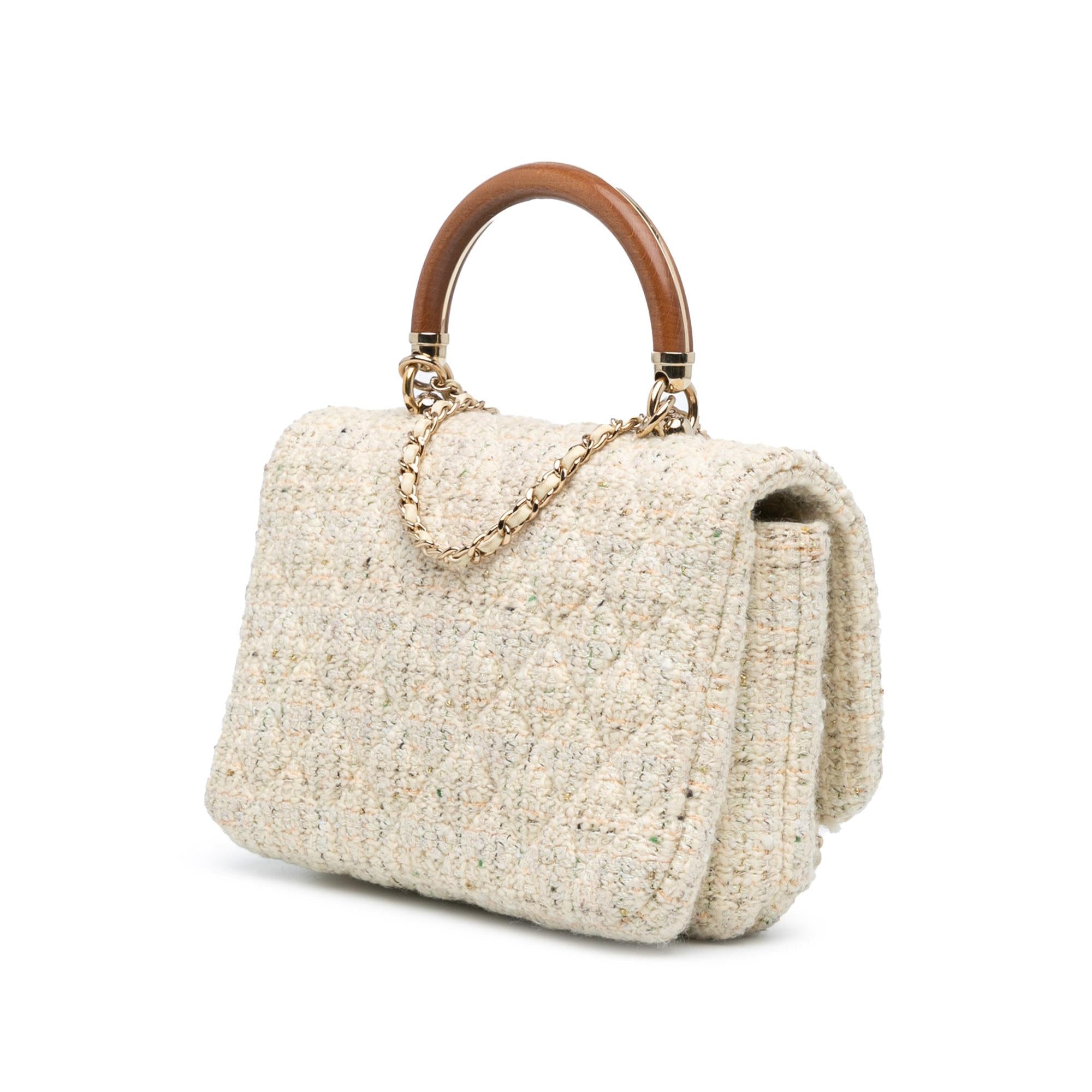 Chanel Tweed Knock on Wood Satchel (SHG-DWJ6lD)