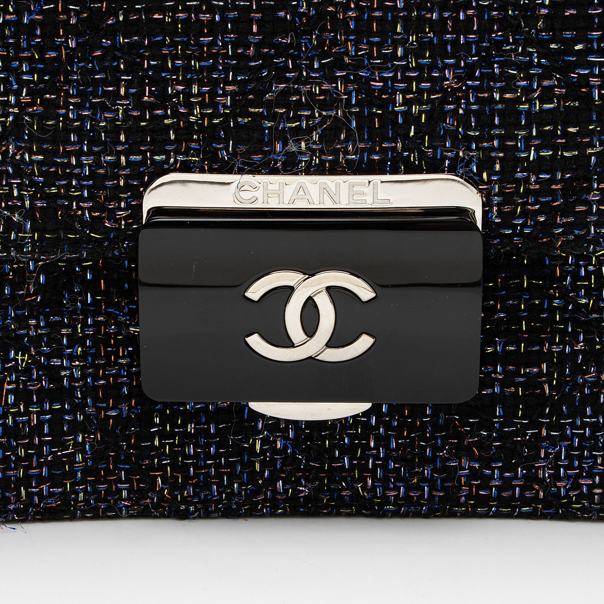 Chanel Tweed Lambskin Beauty Lock Flap Bag