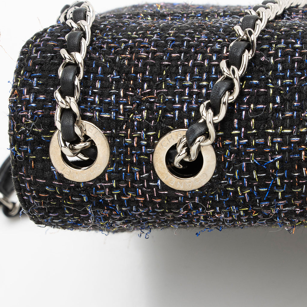 Chanel Tweed Lambskin Beauty Lock Flap Bag